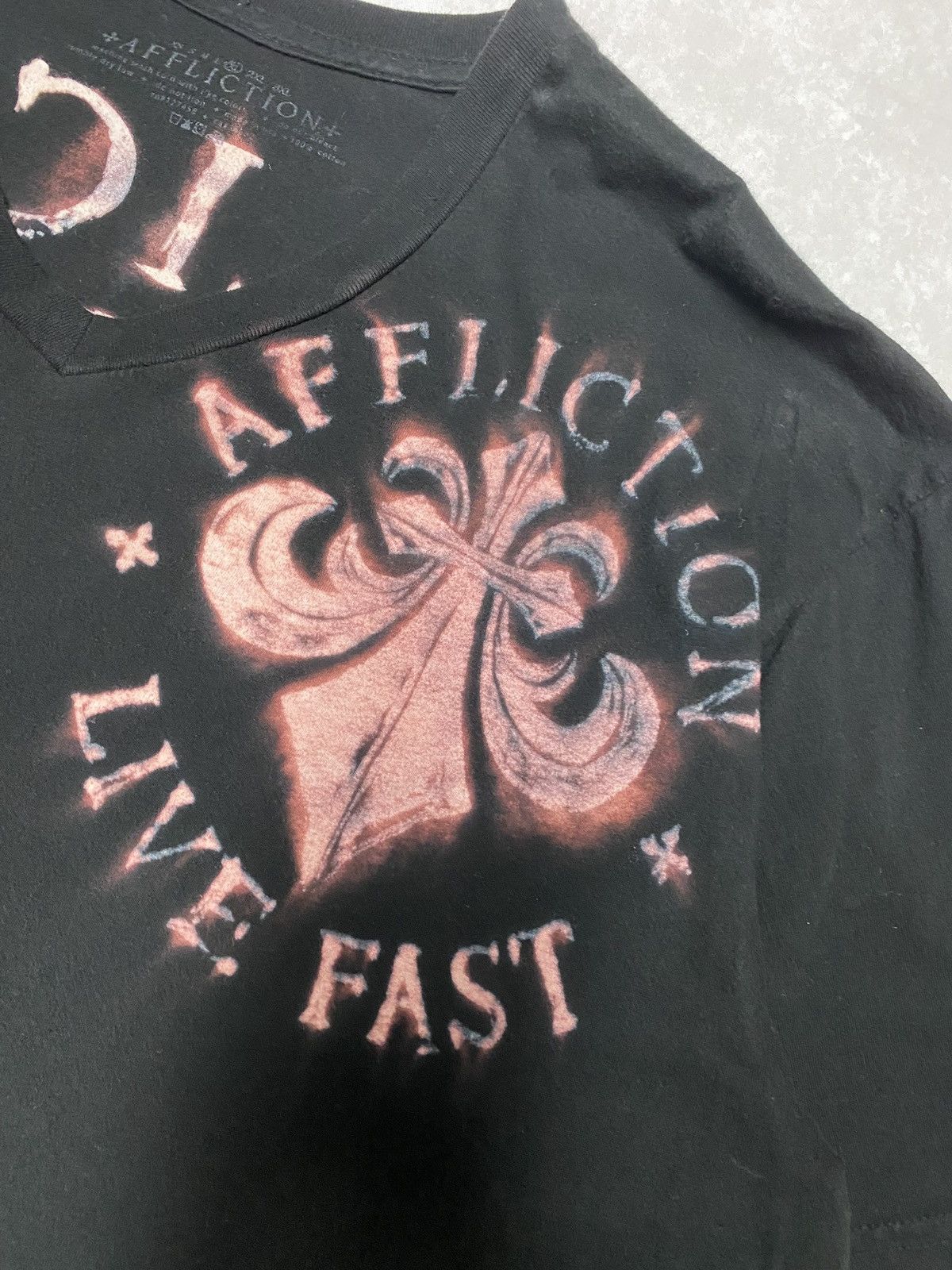 Affliction × Vintage Crazy Vintage Y2K 2000’s Affliction Skull V Neck Tee XL Size US XL / EU 56 / 4 - 3 Thumbnail