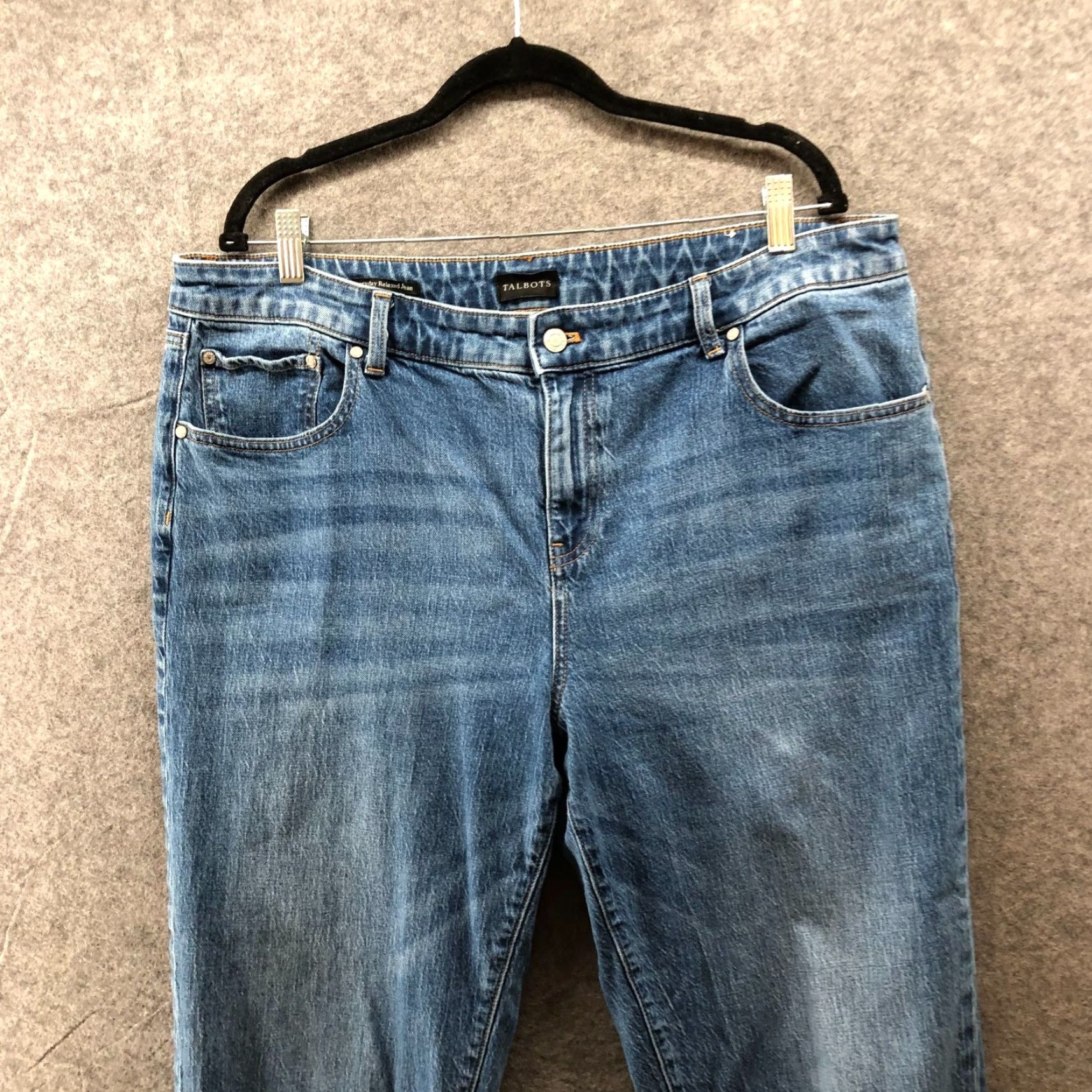 Talbots Talbots Jeans Womens 16 Blue Medium Wash High Rise Relaxed Denim 5-Pocket Stretch Straight Bristol Size 38" / US 16 / IT 52 - 3 Thumbnail