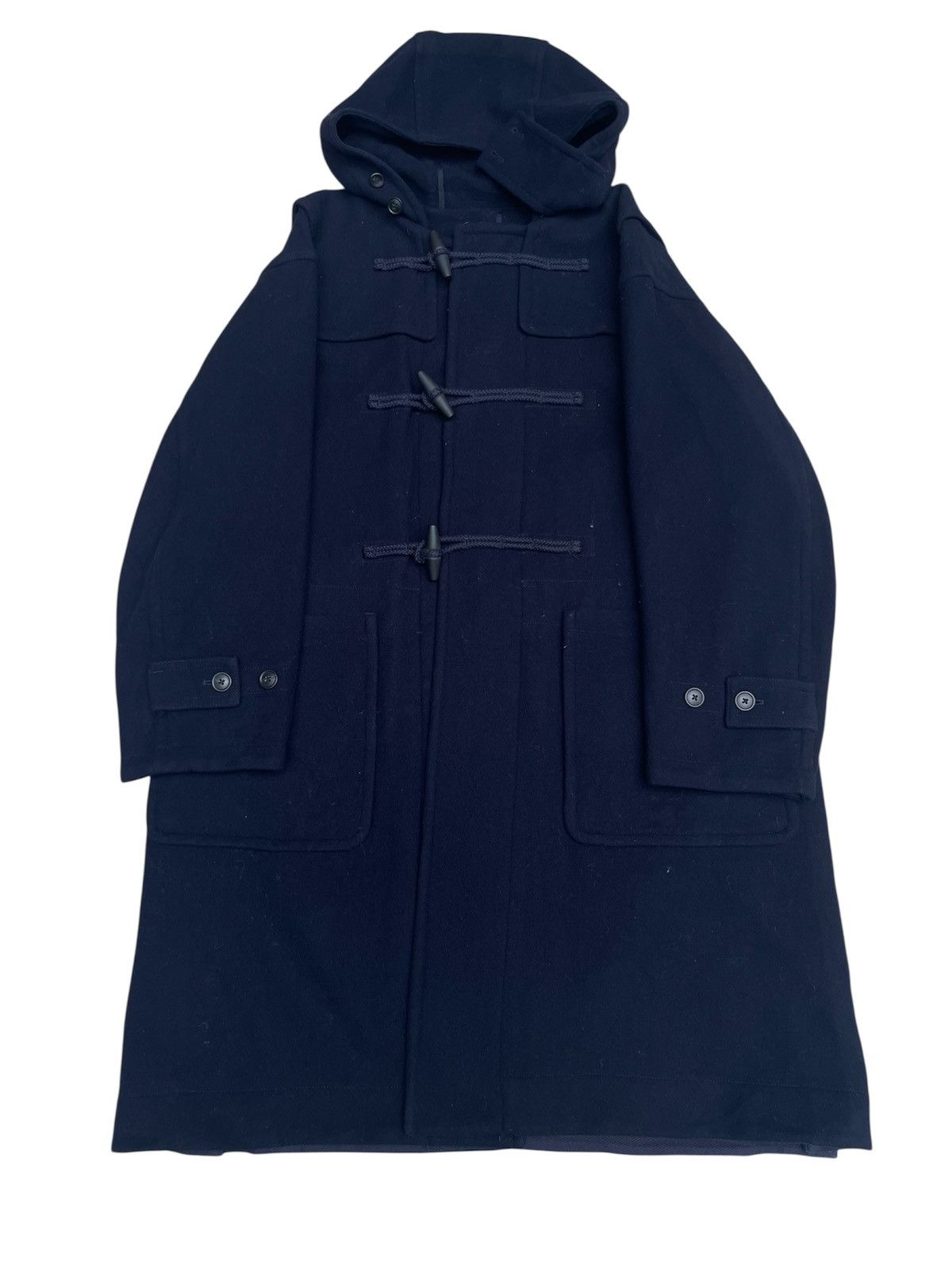 Jil Sander +J x Uniqlo Duffle Coat Navy Wool Hooded, Size M