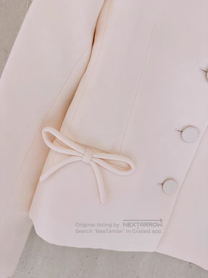 Valentino Valentino White bow blazer Size S / US 4 / IT 40 - 4 Thumbnail