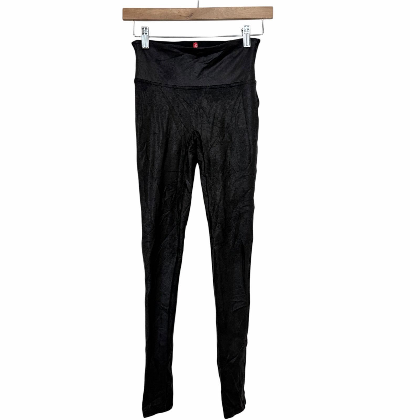 Spanx Spanx Black Faux Leather Leggings Sz S Size 27" / US 4 / IT 40 - 1 Thumbnail