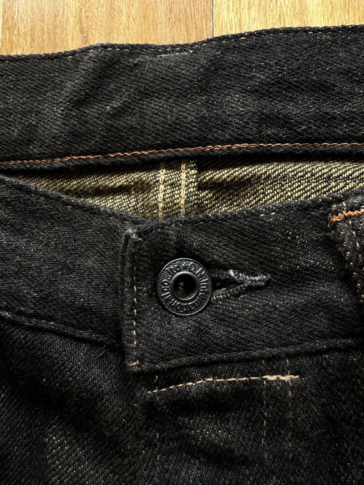 Oni ONI Denim 222-BKOL 12.5oz Black/Olive Wide Straight Jean W32 Size US 32 / EU 48 - 13 Thumbnail