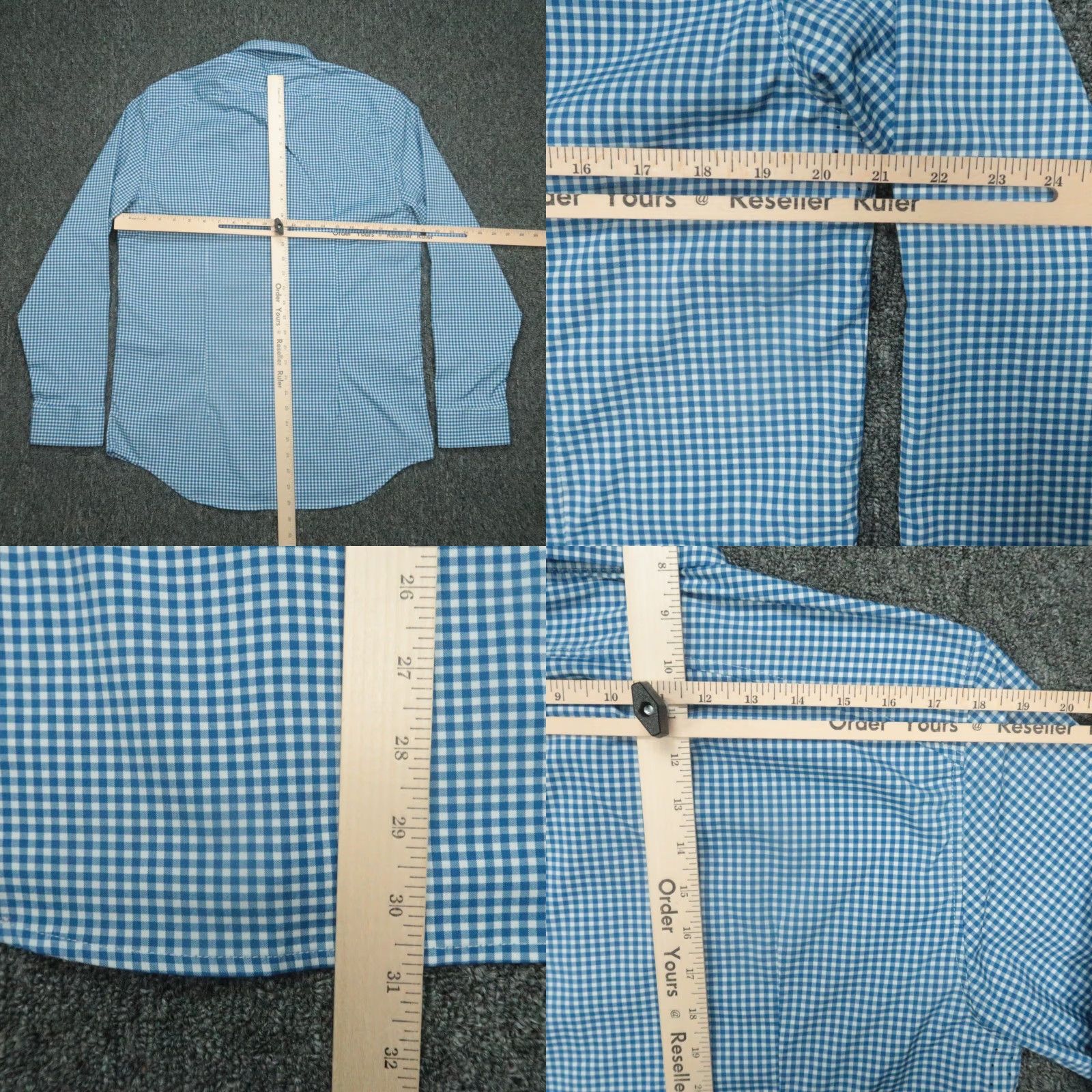 Vintage Ministry Of Supply Shirt Men Large Blue White Gingham Slim Long Sleeve Button-Up Size US L / EU 52-54 / 3 - 8 Thumbnail