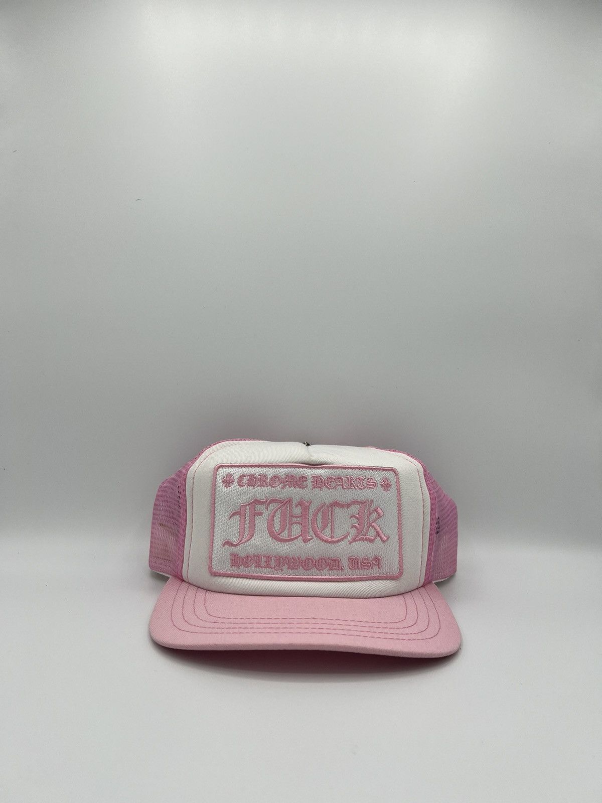 image of Chrome Hearts Fu Pink Trucker Hat, Men's
