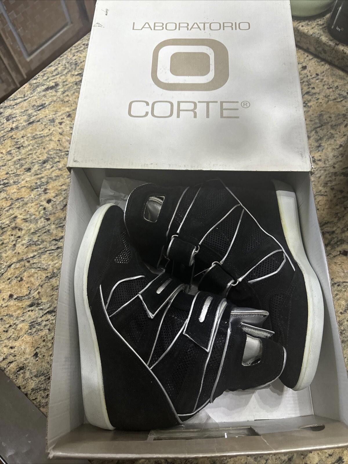 Other Monica Corte Wedge High Top Sneakers - W BLK Sz 40 Size US 9 / IT 39 - 3 Thumbnail