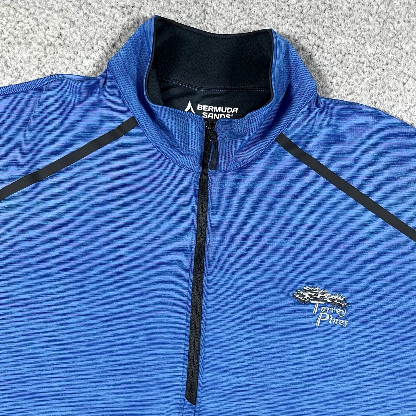 Vintage Bermuda Sands Torrey Pines 1/4 Zip Pullover Mens M Blue Jacket Golf Performance Activewear Shirt Jacket Size US M / EU 48-50 / 2 - 7 Thumbnail