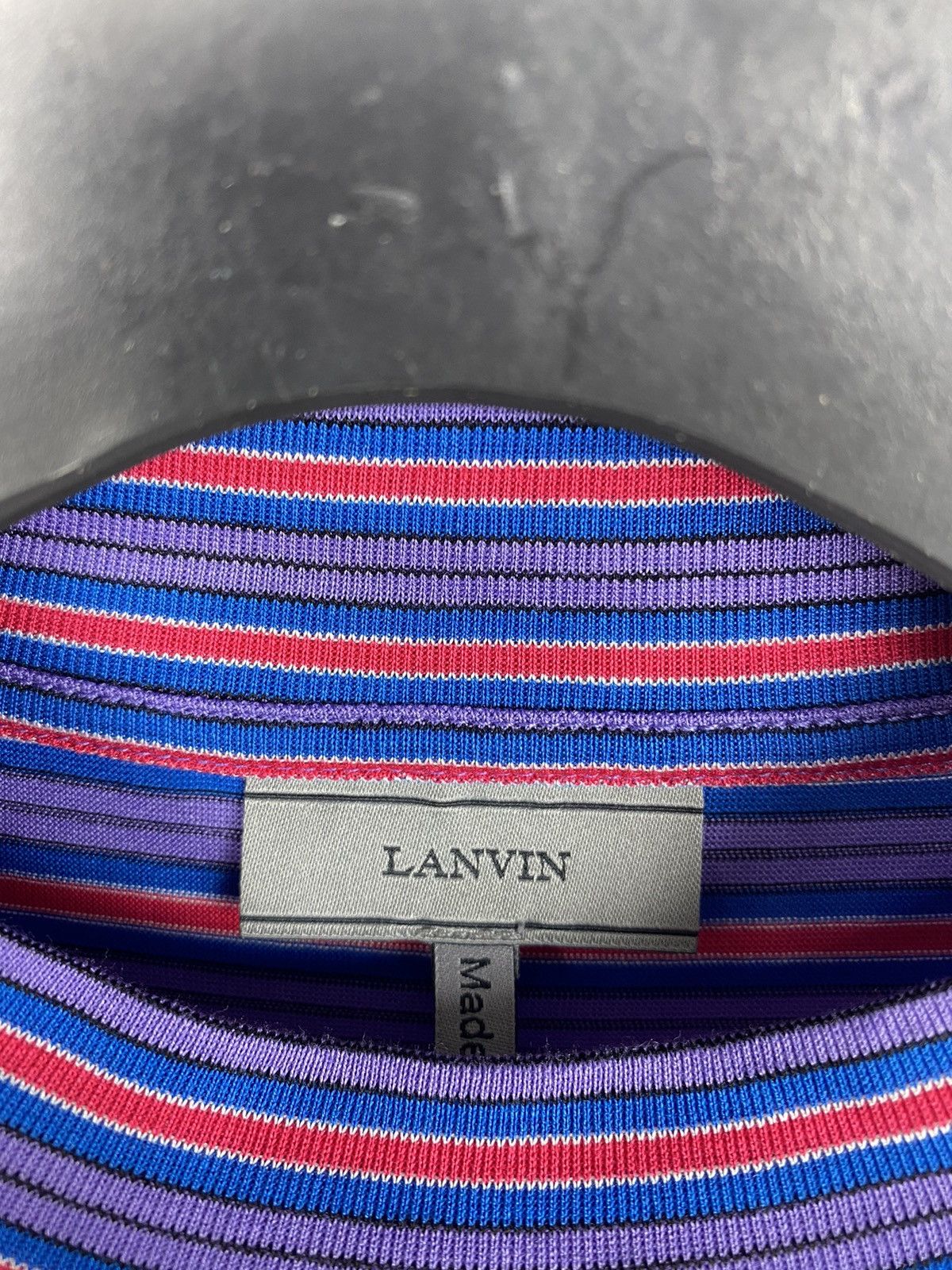 Lanvin Lanvin Polished Cotton Multicolor Striped Crewneck Longsleev Size US M / EU 48-50 / 2 - 5 Thumbnail