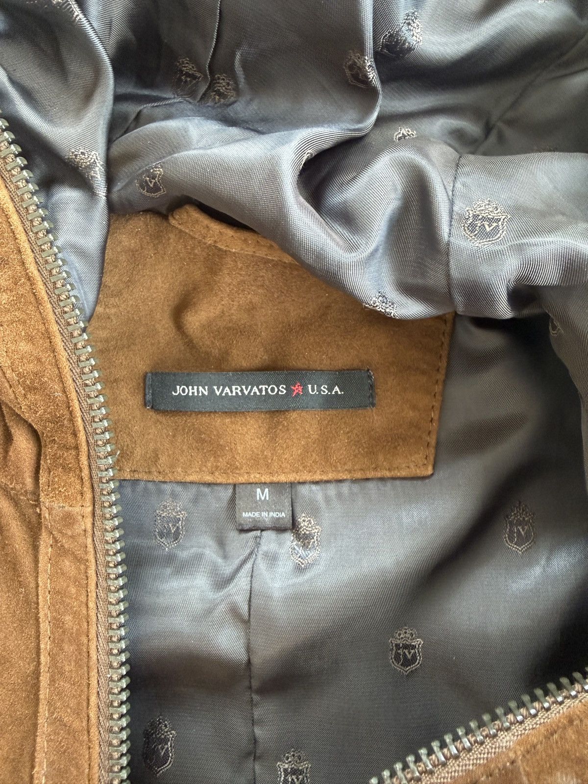 John Varvatos John Varvatos Suede Full Zip Hooded Jacket Size US M / EU 48-50 / 2 - 4 Thumbnail