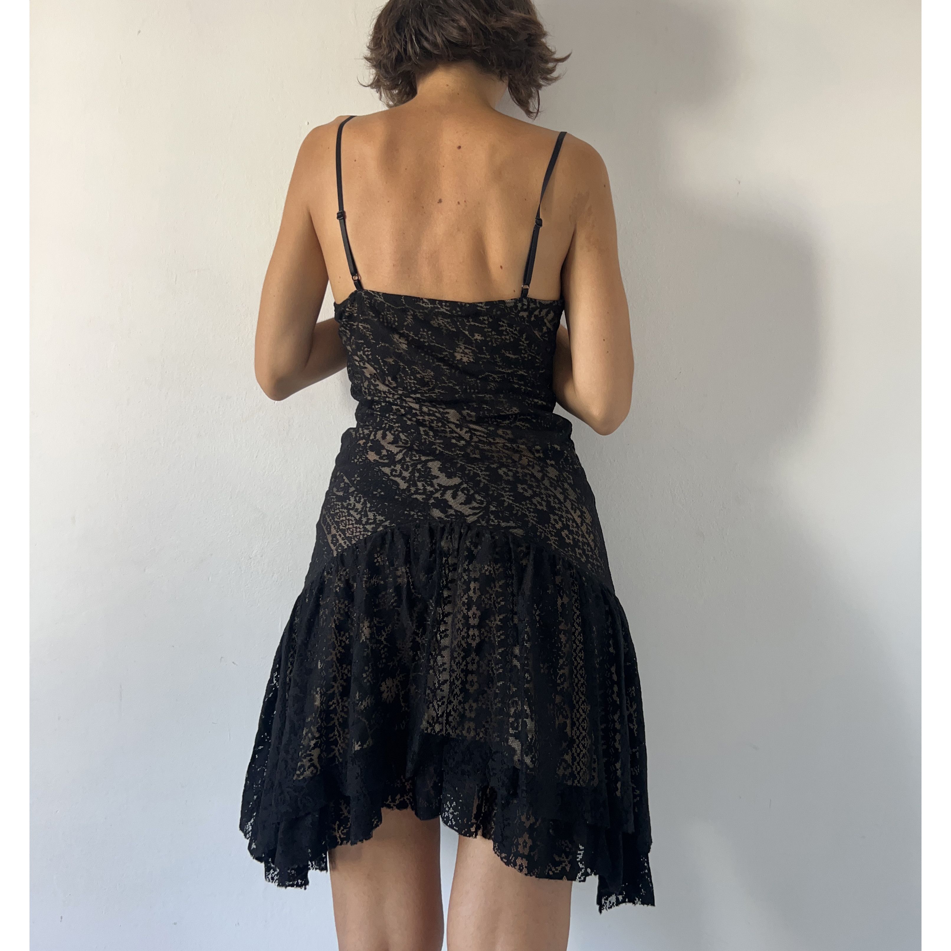 Vintage Vintage y2k black lace slip dress Size M / US 6-8 / IT 42-44 - 2 Thumbnail