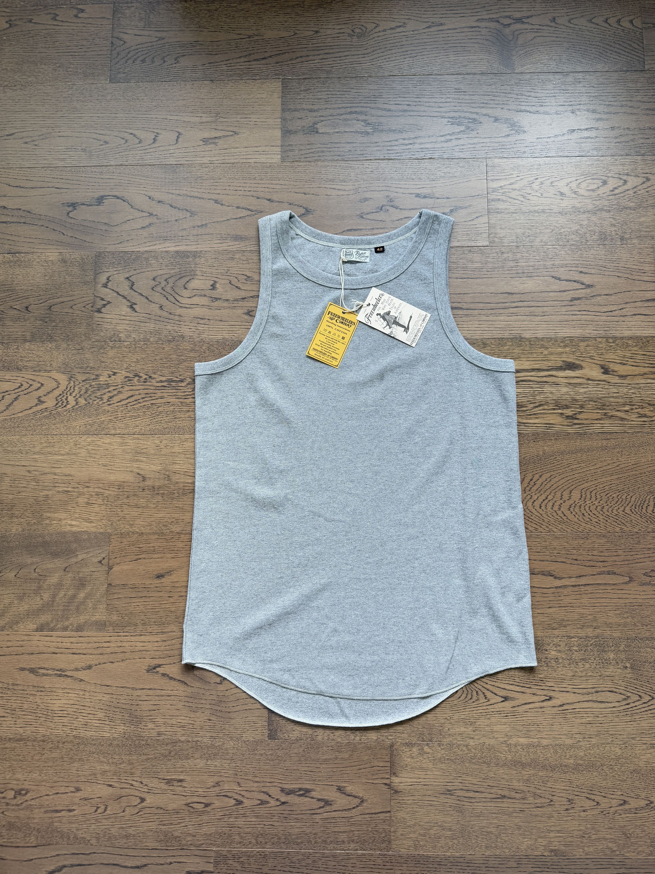 Freewheelers Freewheelers Japan Power Wear Grey Cotton Mens Tank Top New Size US L / EU 52-54 / 3 - 1 Thumbnail