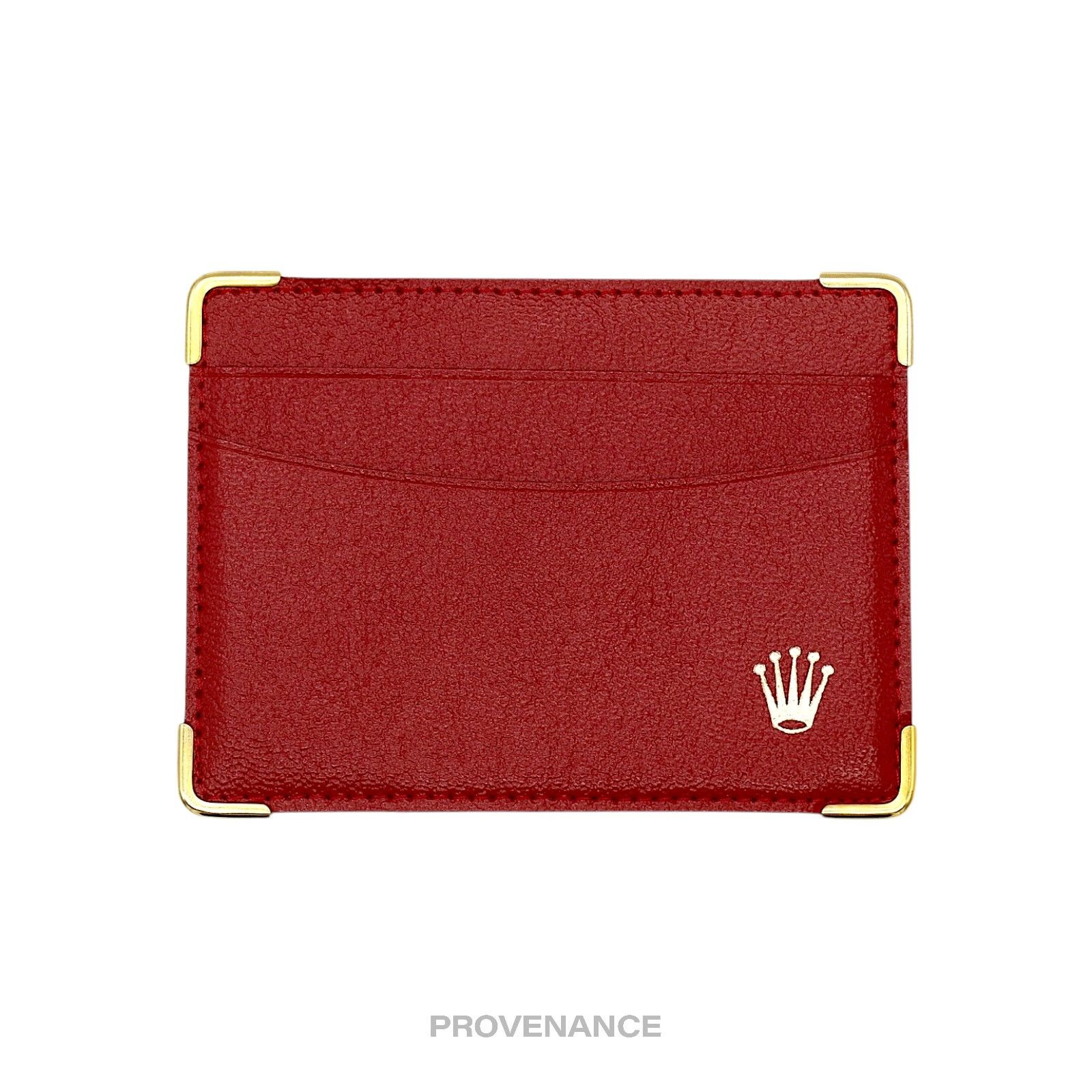 Rolex 🔴 Rolex Card Holder Wallet - Red Leather II Size ONE SIZE - 1 Thumbnail
