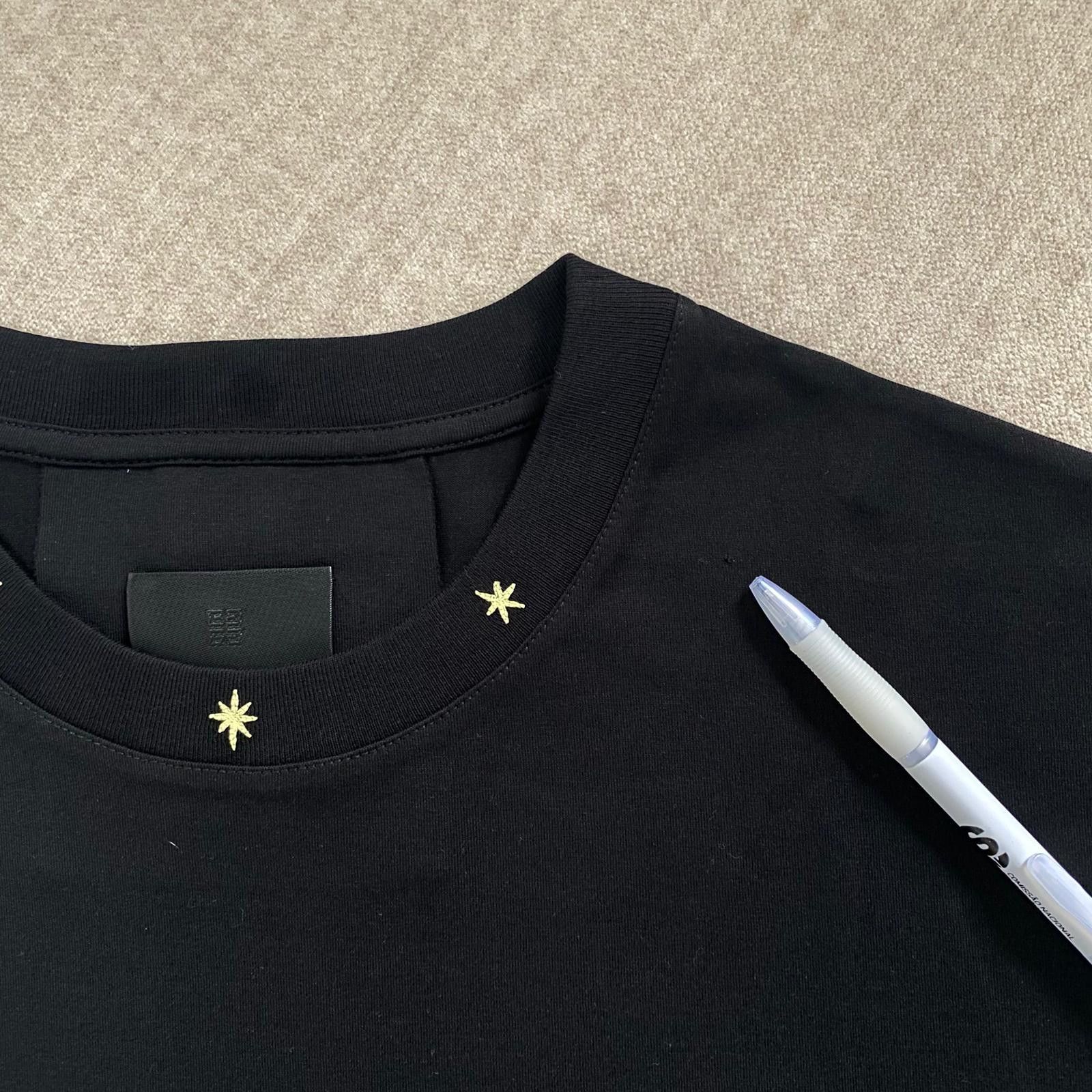 Givenchy Black and Yellow Embroidered Star Logo Oversized T-Shirt Size US M / EU 48-50 / 2 - 5 Thumbnail