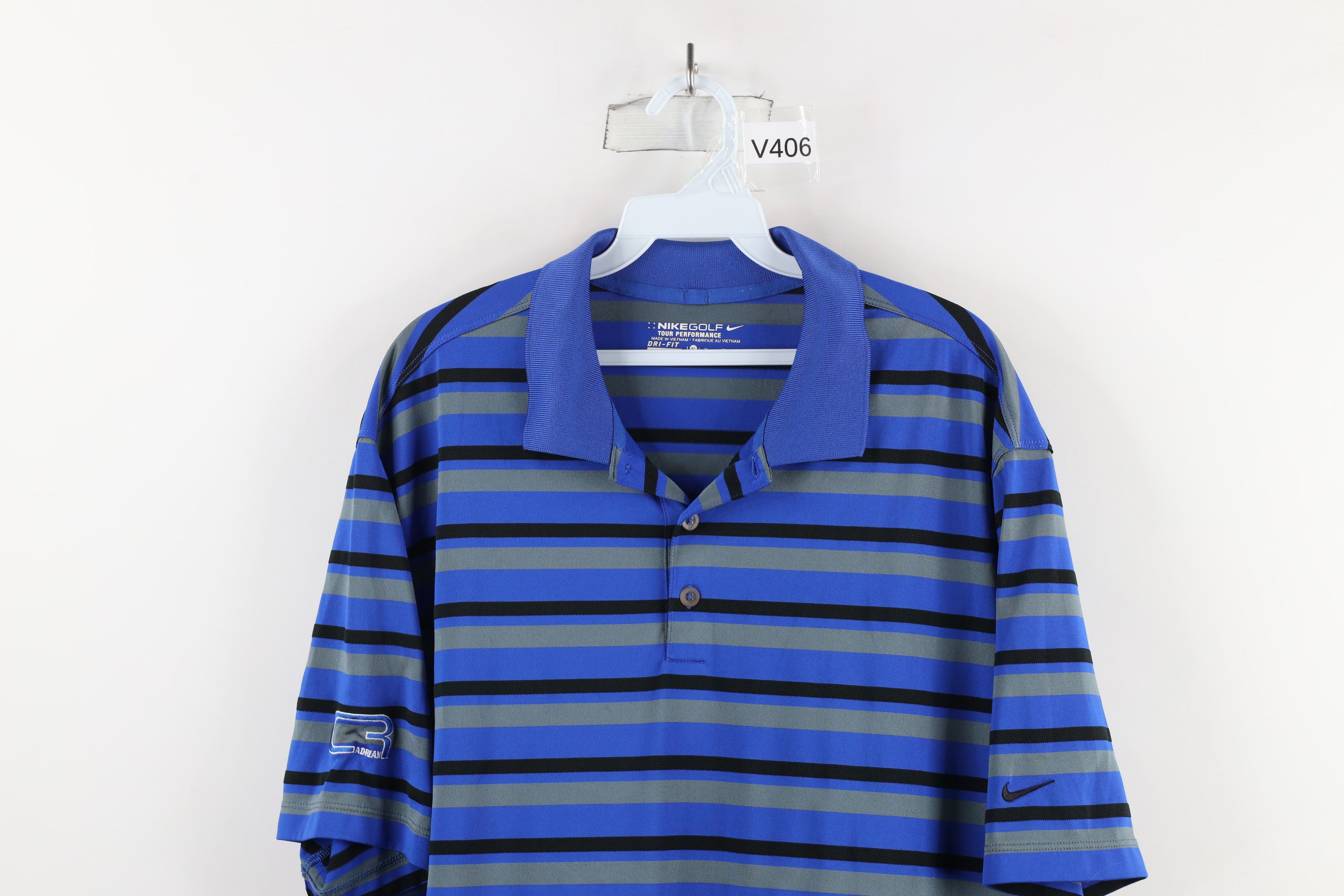 Nike × Vintage Nike Golf Performance Striped Block Knit Collared Polo Shirt Size US XL / EU 56 / 4 - 2 Thumbnail