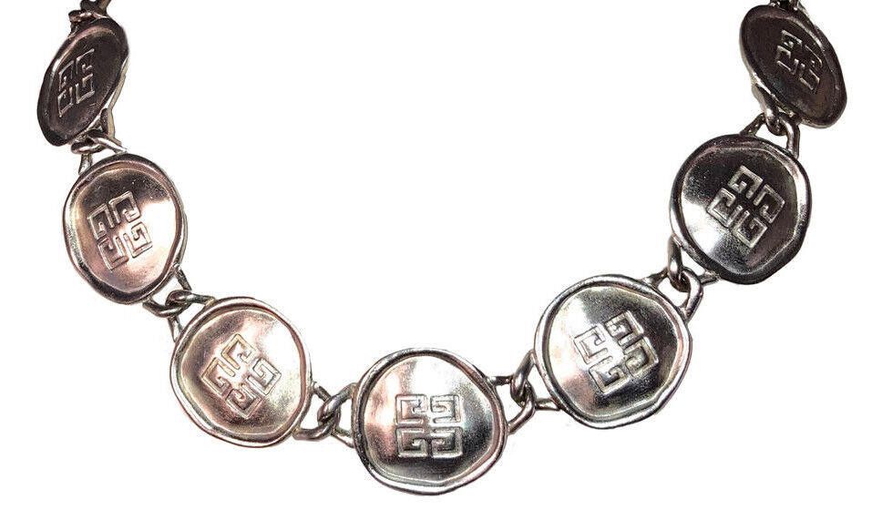 Givenchy Givenchy Silver Plated Monogram Coin Eternity Necklace Size ONE SIZE - 1 Thumbnail