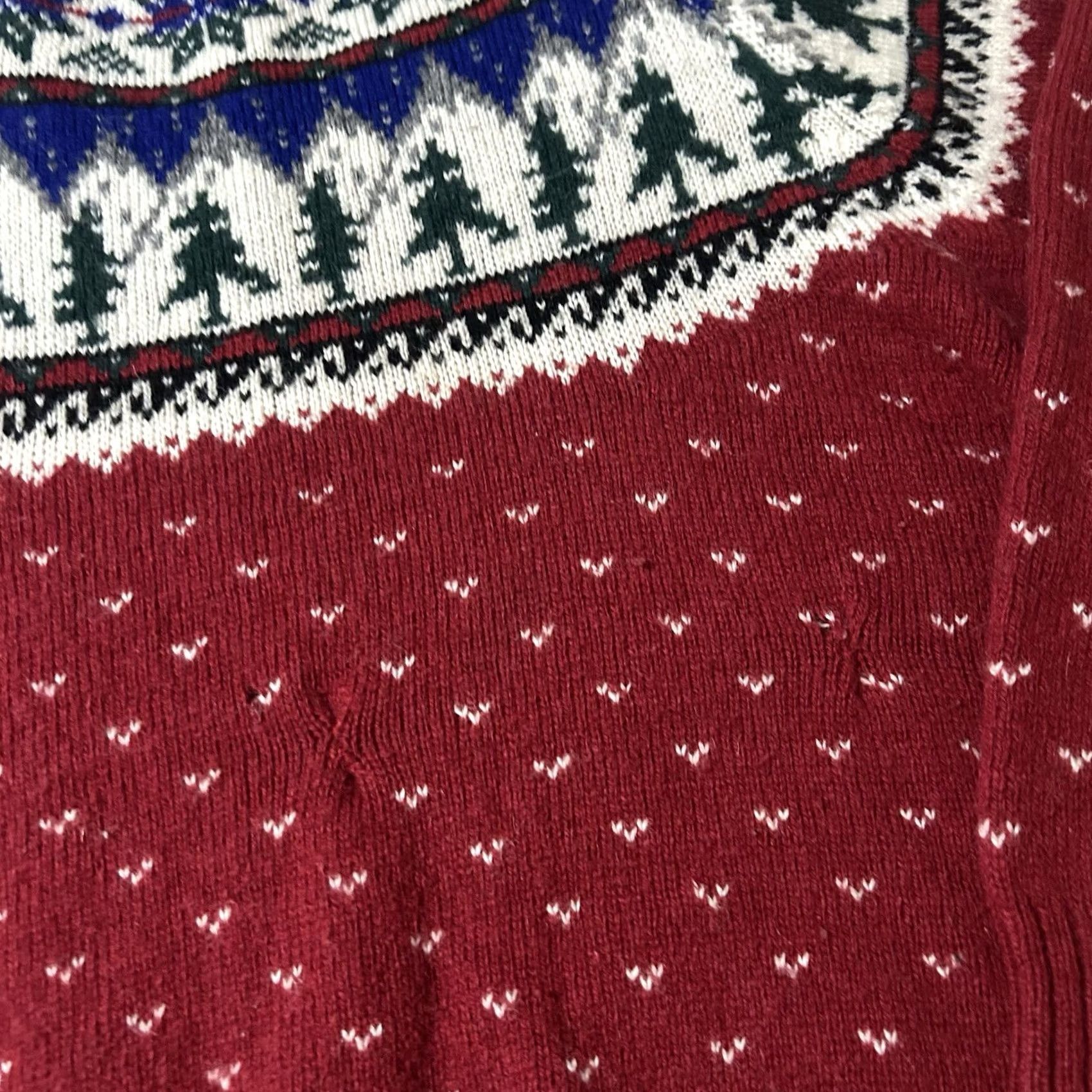 Eddie Bauer VINTAGE Eddie Bauer Sweater Nordic Fair Isle Winter Wool Pullover Mens Size M Red 90s Size US M / EU 48-50 / 2 - 3 Thumbnail