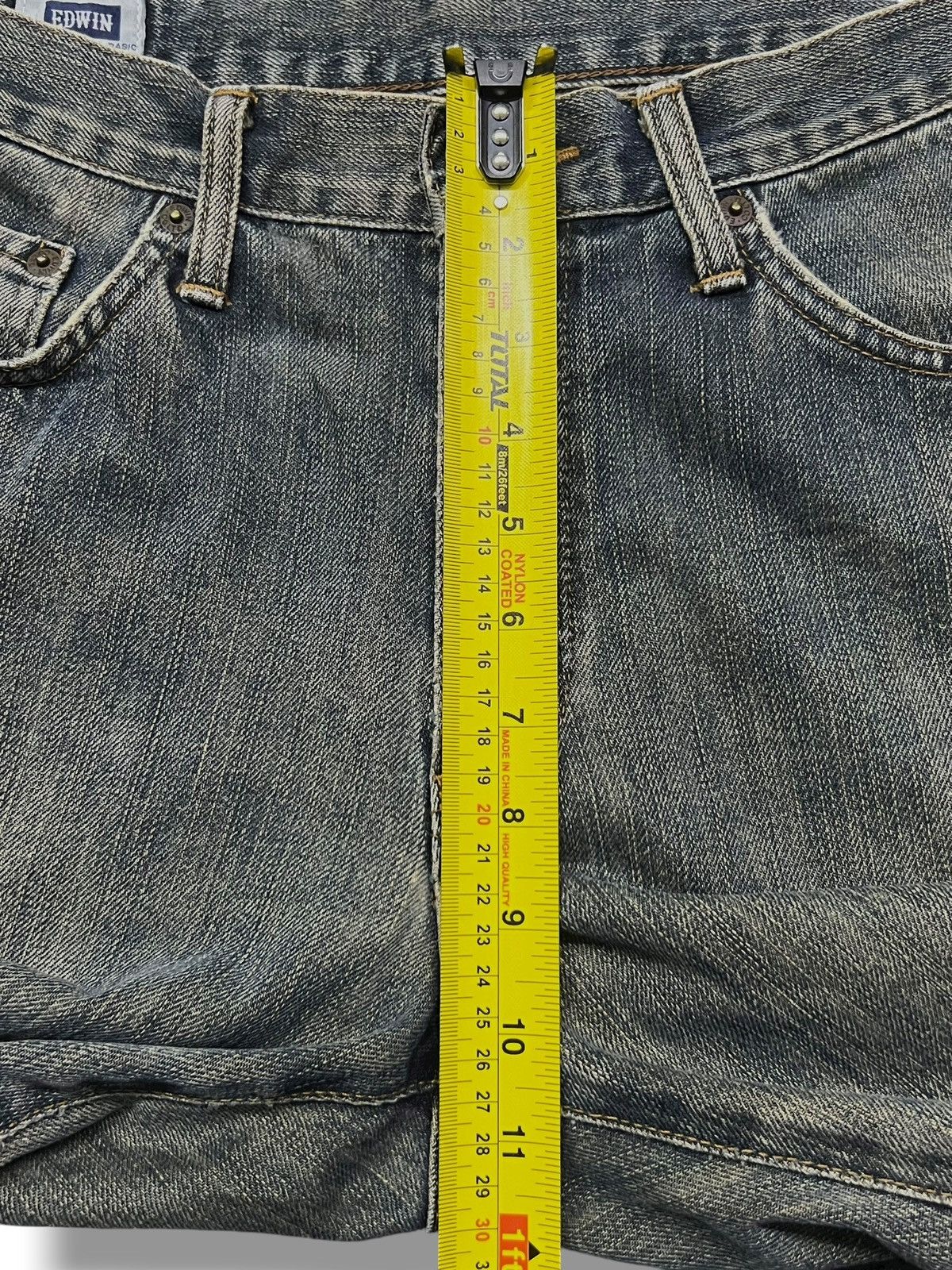 Edwin Vintage Exwin 403 Japan - Faded Mud Wash, Distressed Jeans Size US 31 - 17 Thumbnail