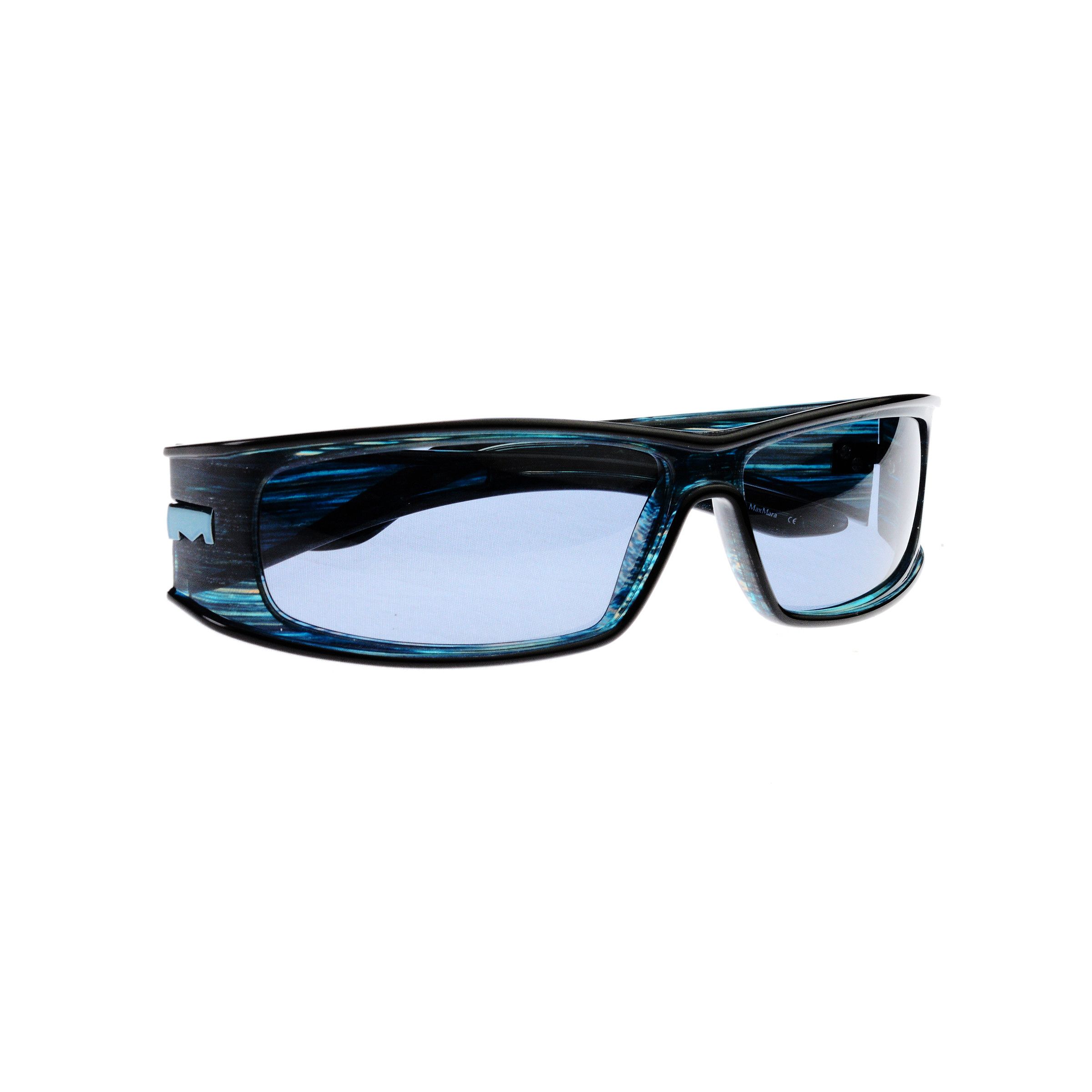 Max Mara Max Mara 00's Blue Glitter Rectangular Plastic Sunglasses Size ONE SIZE - 4 Thumbnail