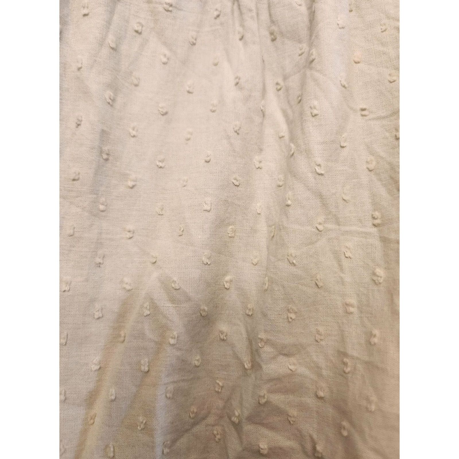 Vintage Alex Marie Dress Womens 18 White Swiss Dot Cotton Puff Sleeve Midi Sundress Size XXL / US 16-18 / IT 52-54 - 3 Thumbnail