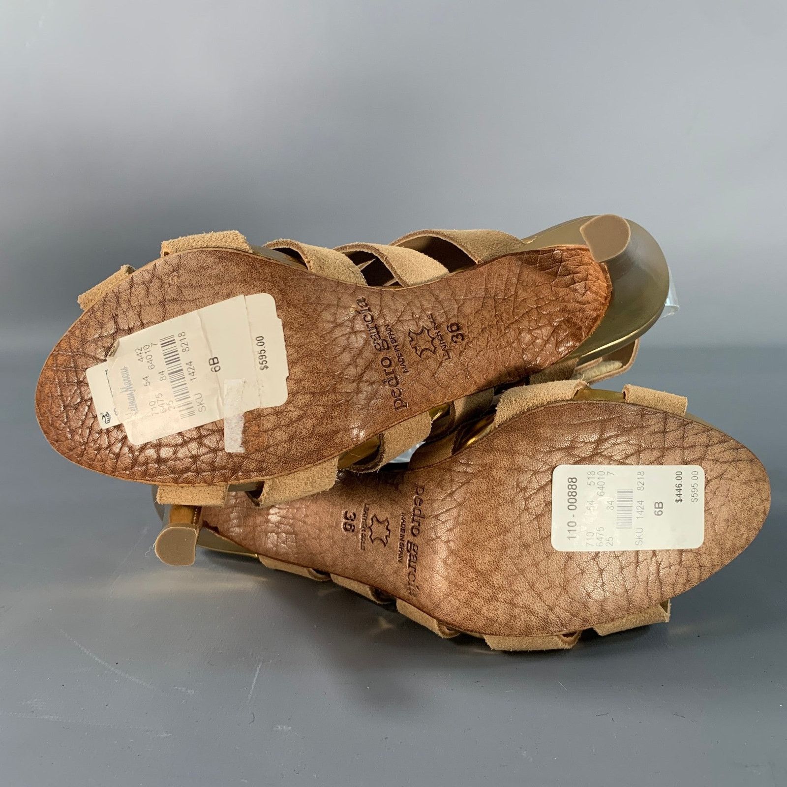 Pedro Garcia PEDRO GARCIA Size 6 Gold Tan Suede Strappy Sandals Size US 6 / IT 36 - 6 Thumbnail