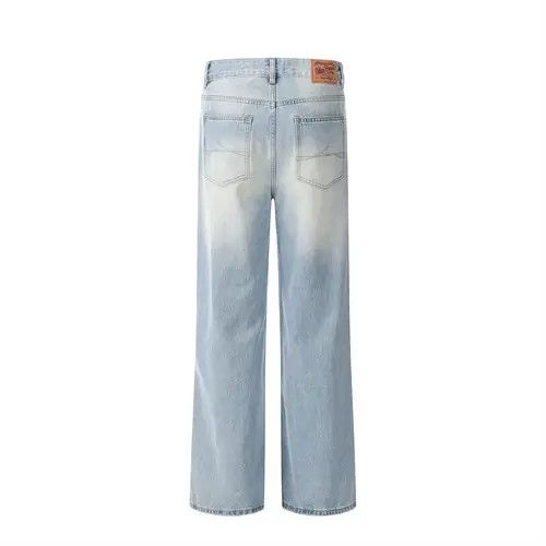 Japanese Brand Blue gradient wash vintage loose wide-leg straight jeans Size US 32 / EU 48 - 3 Thumbnail