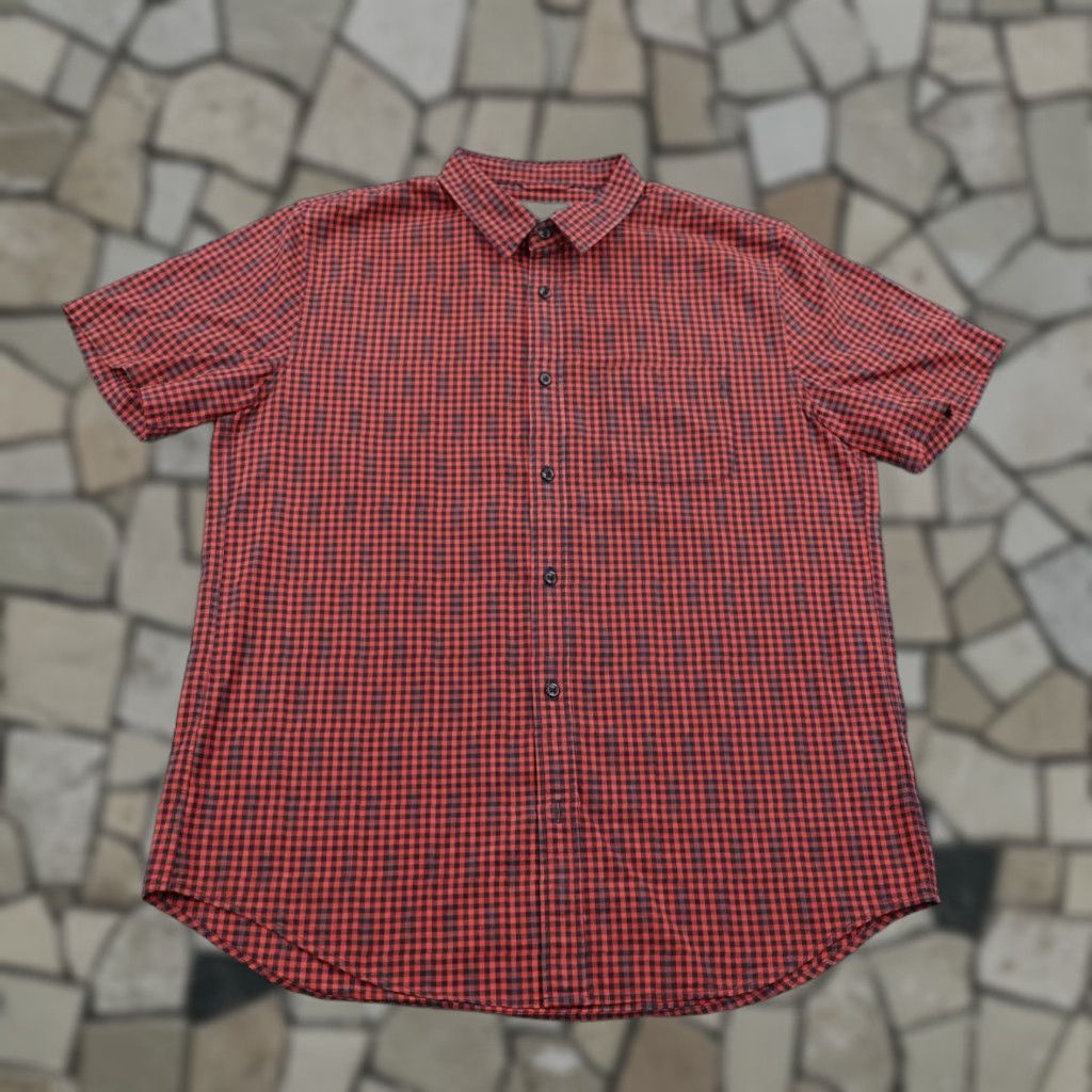 Outerknown VINTAGE Outerknown Shirt Mens Large Red Blue Gingham Plaid Button Up Organic Cotton Camp Size US L / EU 52-54 / 3 - 1 Thumbnail