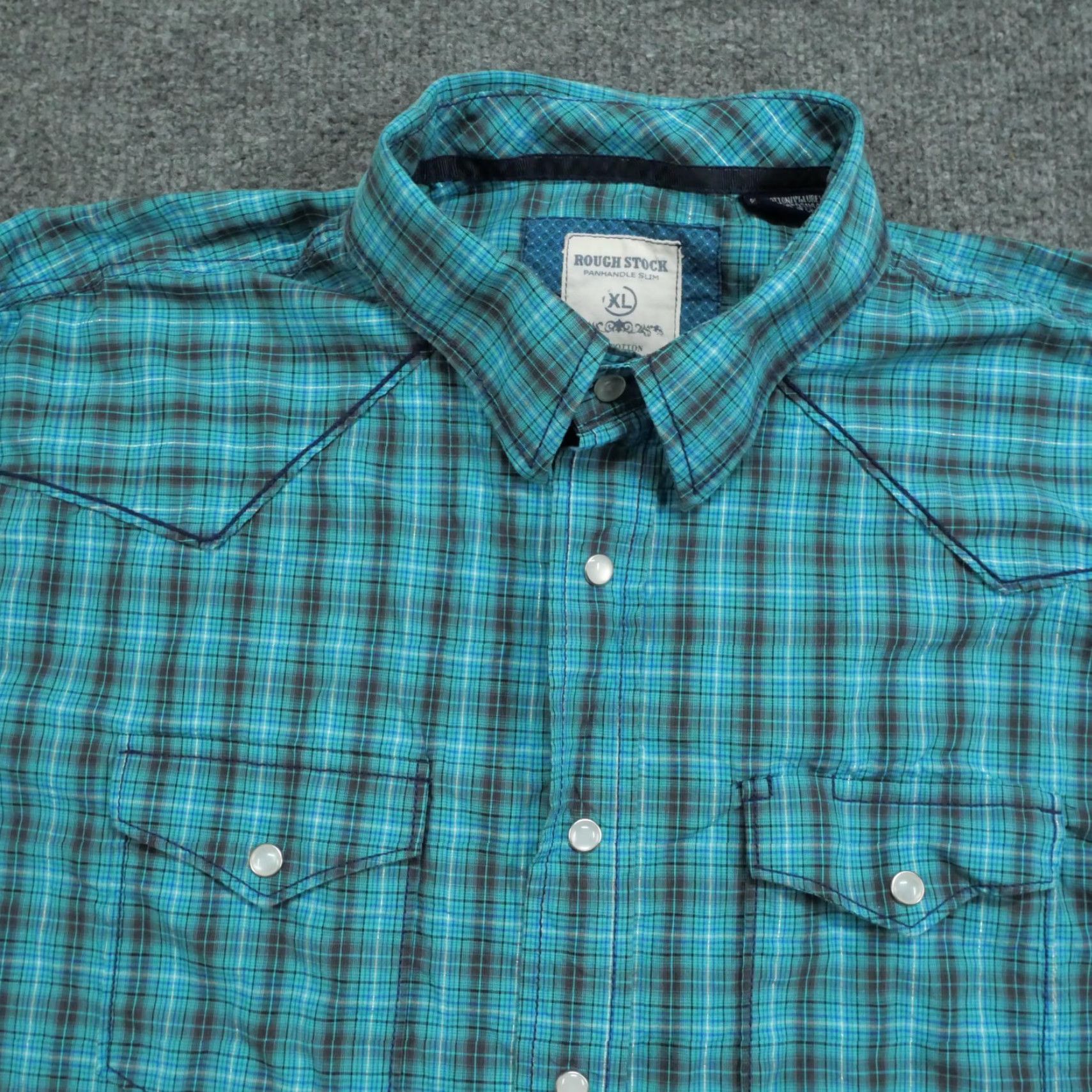 Vintage Panhandle Slim Shirt Mens XL Blue Plaid Pearl Snap Western Country Shirt Size US XL / EU 56 / 4 - 2 Thumbnail