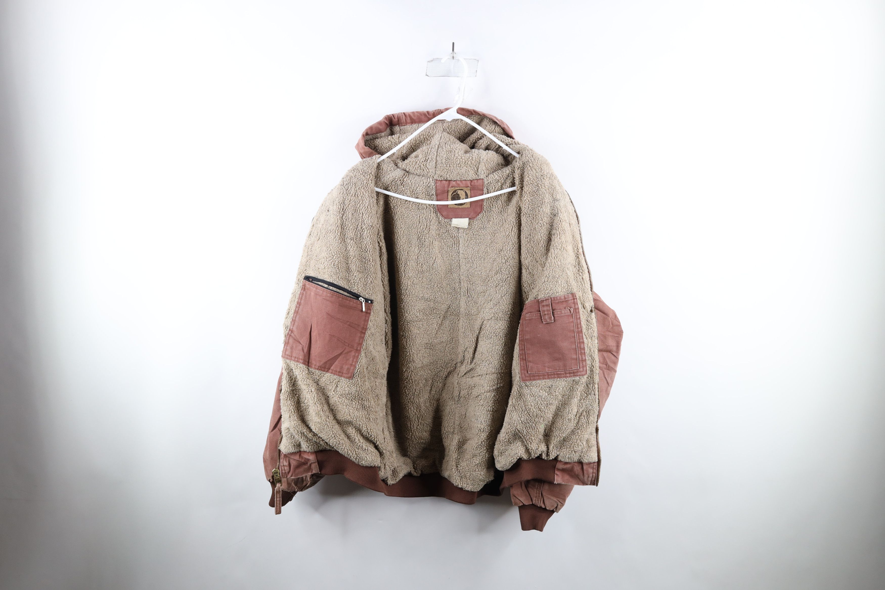 Vintage Vintage Streetwear Lined Hooded Canvas Work Jacket Brown Size US XXL / EU 58 / 5 - 9 Thumbnail