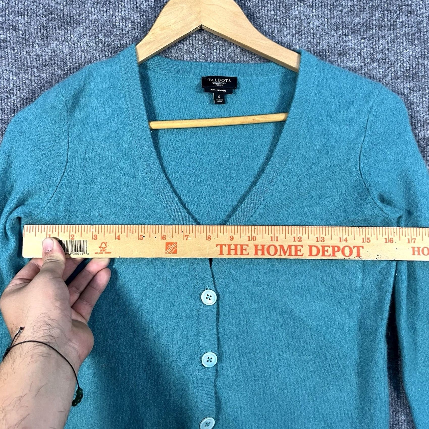 Talbots Talbots Cardigan Sweater Women's Small Teal Blue Cashmere Round Neck Long Sleeve Regular Fit Knits Size S / US 4 / IT 40 - 3 Thumbnail