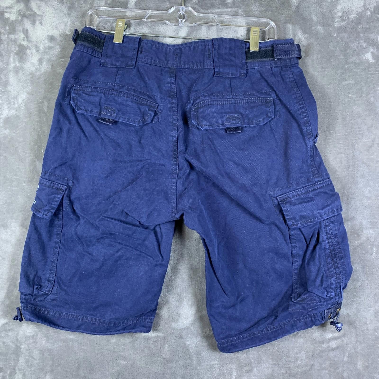 Jet Lag JET LAG CARGO SHORTS MENS MED BLUE COTTON 11" INSEAM (328) Size US 32 / EU 48 - 2 Thumbnail