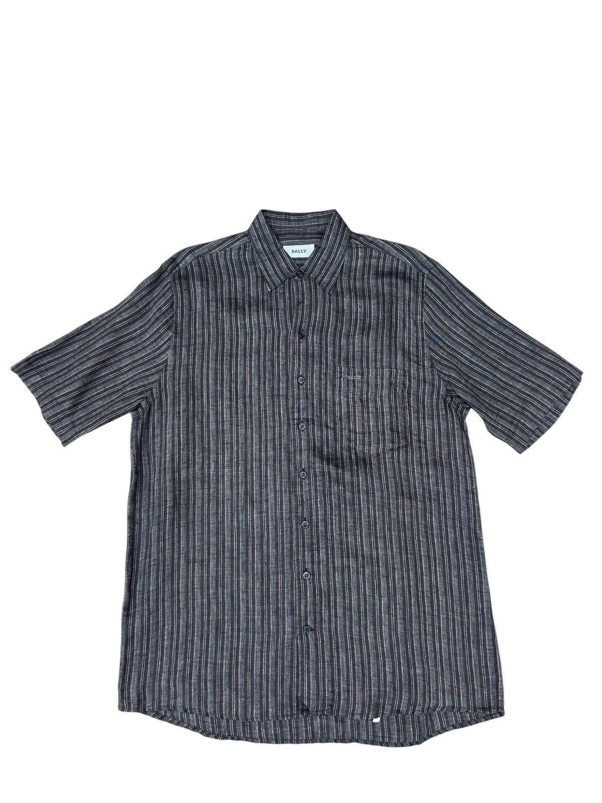 Bally Bally Multi Striped 100% Linen Shirt Size US M / EU 48-50 / 2 - 1 Thumbnail