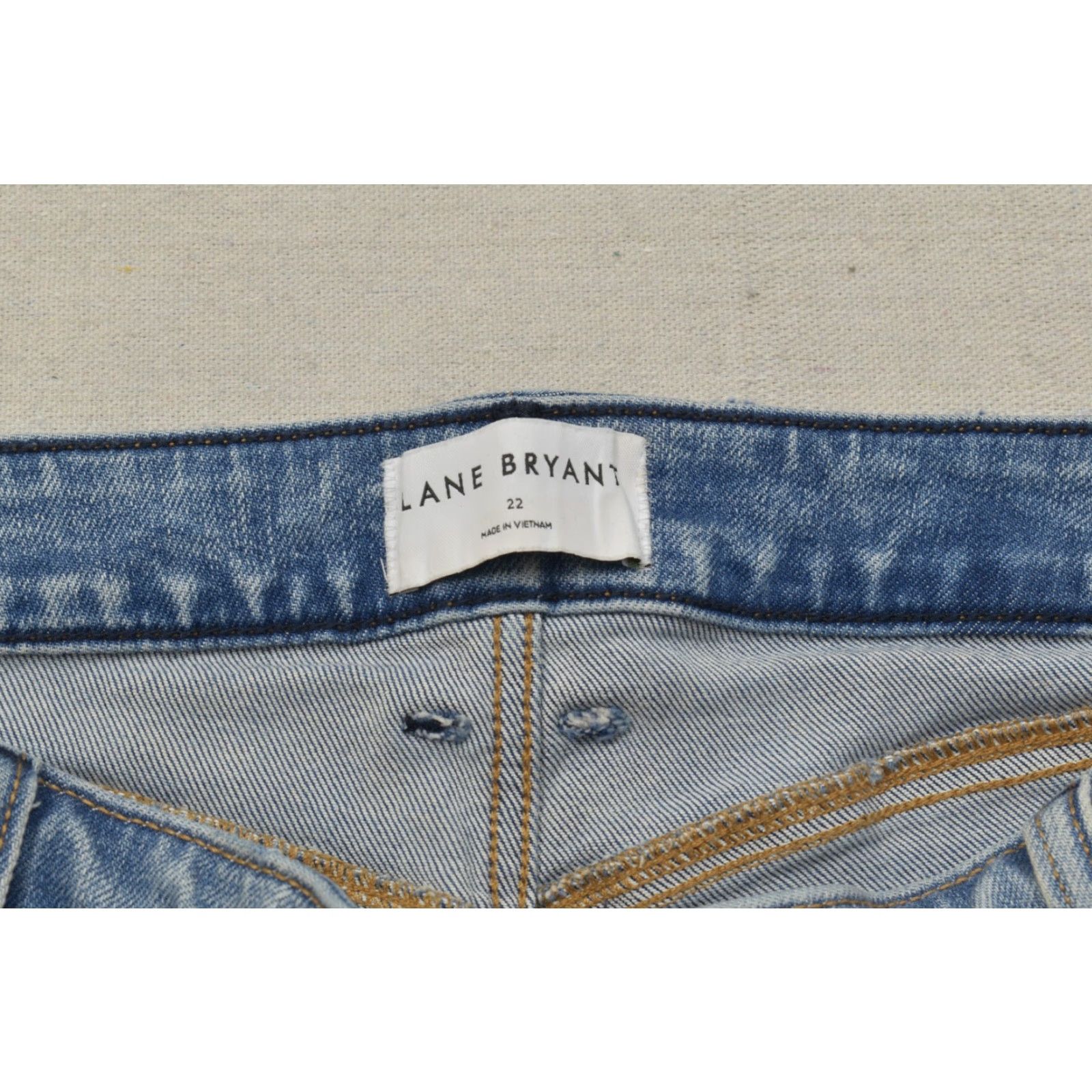 Vintage Lane Bryant Signature Fit Mid-Rise Straight Leg Jeans Blue Denim Two Tone Sz 22 Womens Jeans Stretch Cotton Denim 5-Pocket Solid Modern Woman Size 40" / US 18 - 5 Thumbnail