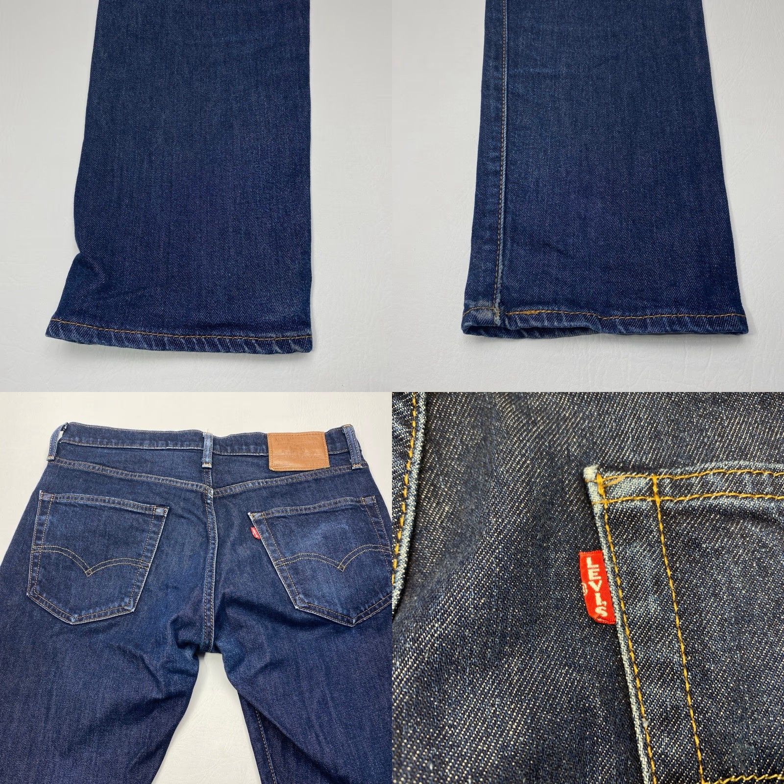 Levi's Levi's Premium 505 Jeans Mens 31x30 Blue Denim Straight Leg Stretch Big E Tab Size US 31 - 9 Thumbnail