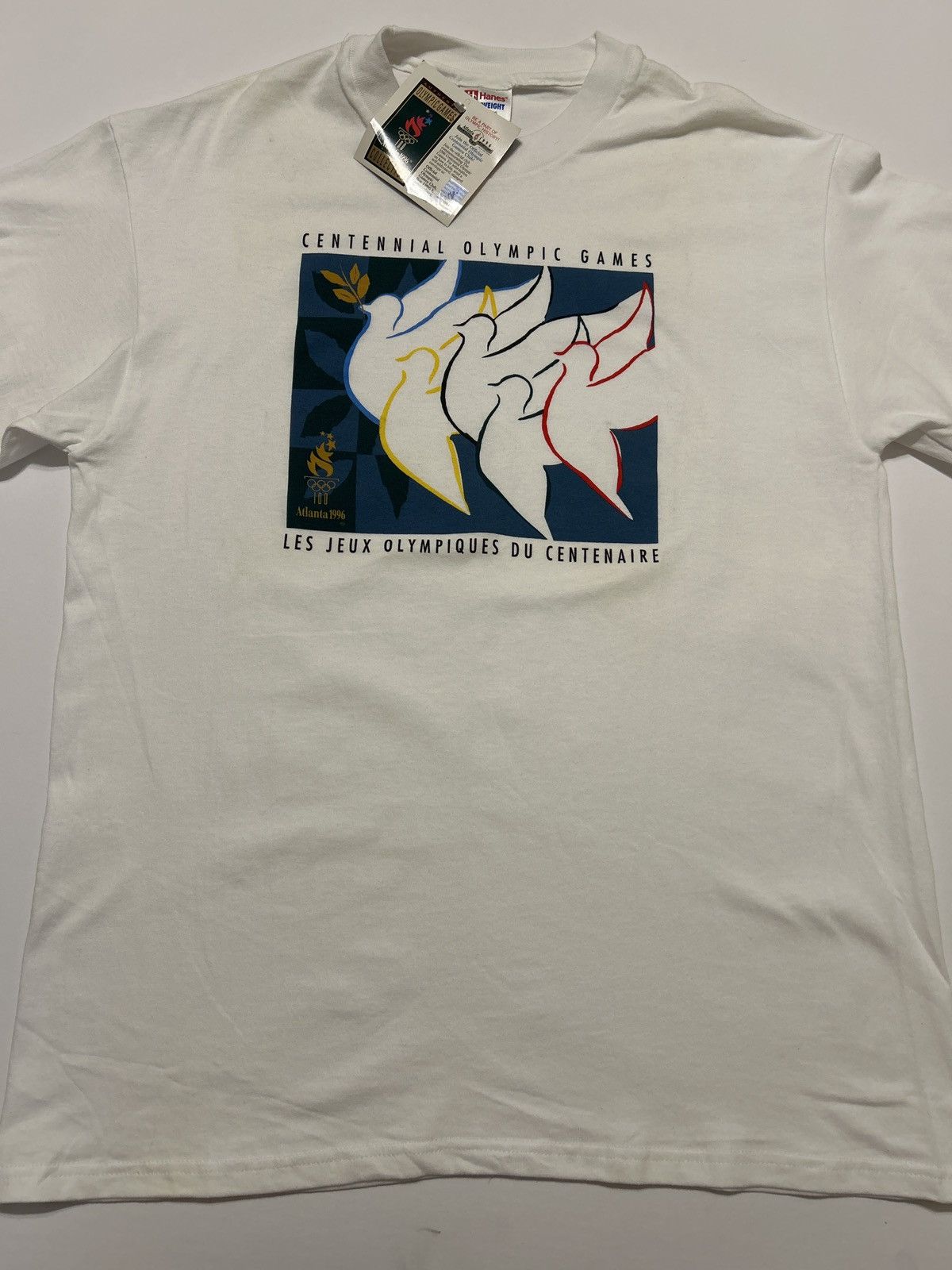 Hanes VTG 1996 Atlanta Centennial Olympic Games Deadstock tshirt Size US XL / EU 56 / 4 - 1 Thumbnail