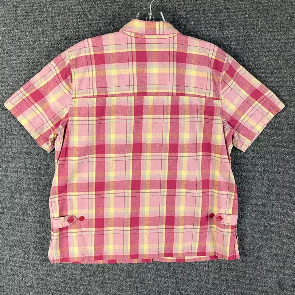 Other Christopher & Banks Top Women's Medium Plaid Button Up Pink Size M / US 6-8 / IT 42-44 - 6 Thumbnail