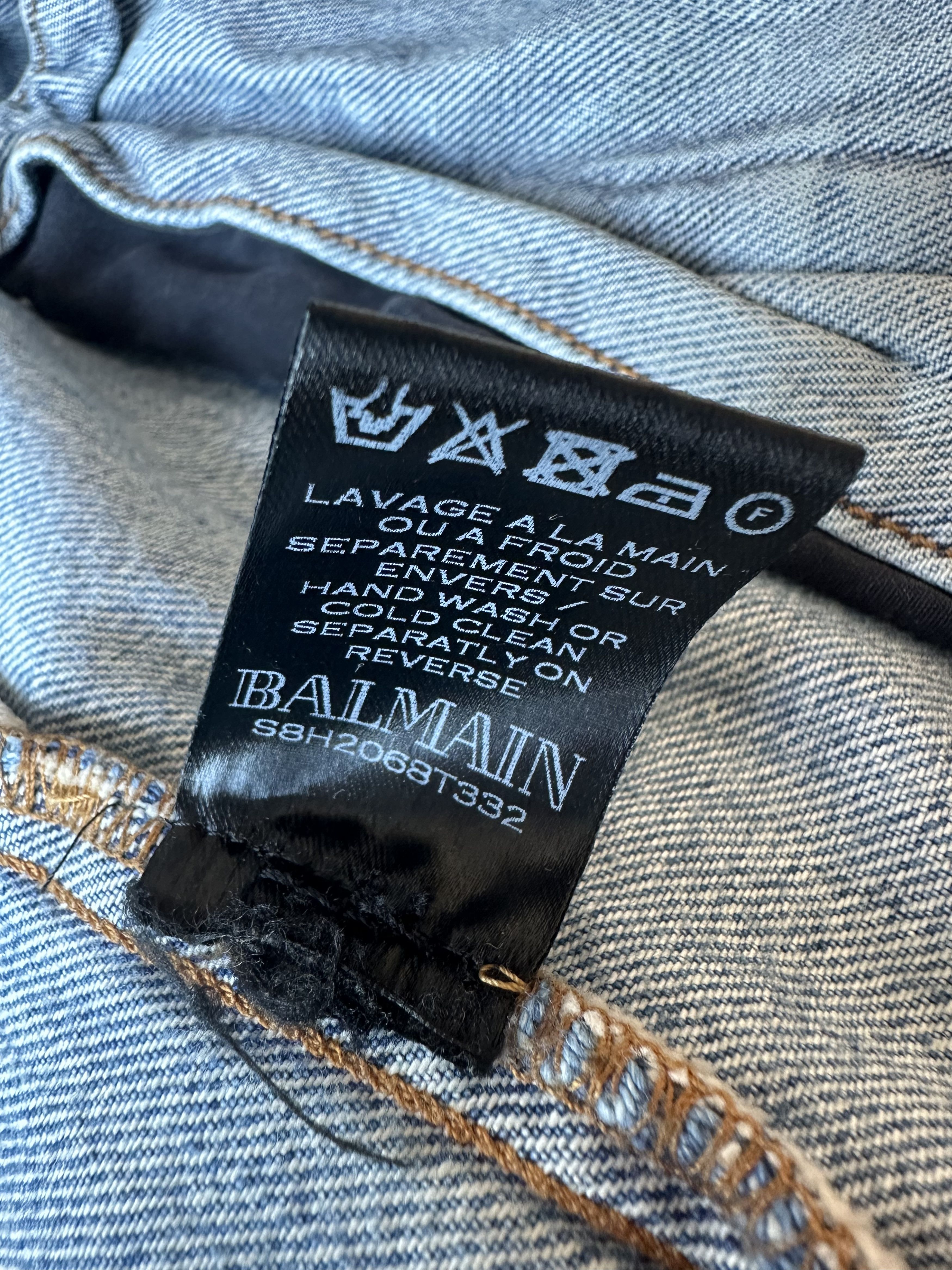 Balmain SS18 Balmain Distressed Paint Splatter Denim Jacket White Size US XL / EU 56 / 4 - 13 Thumbnail