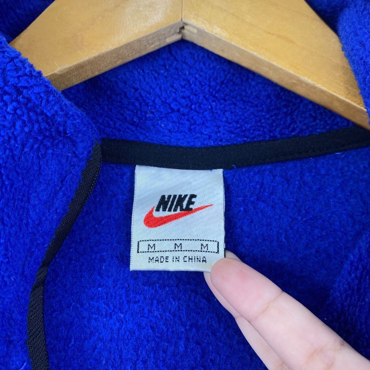 Nike Vintage 90s NIKE Fleece Jacket Sherpa Half Zipper Two Tones Size US M / EU 48-50 / 2 - 6 Thumbnail