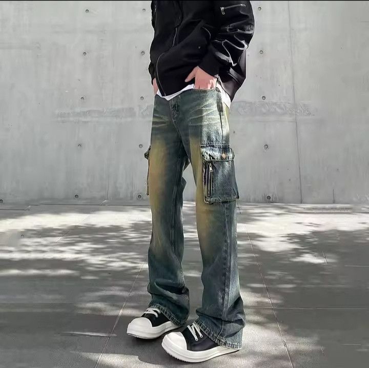 Japanese Brand × Jean Vintage Denim Straight Leg Cargo Jeans Size US 33 - 7 Thumbnail