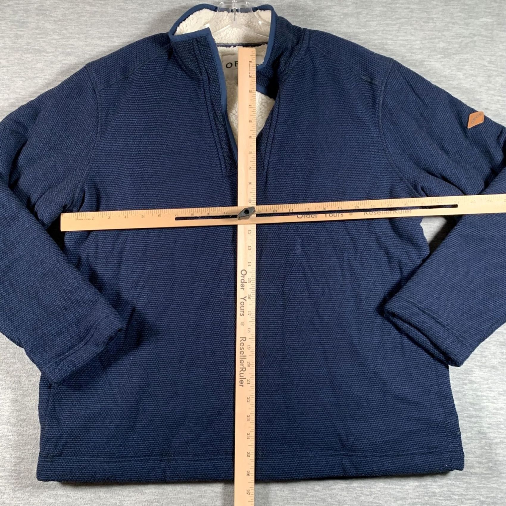 Orvis Orvis Mens Large Blue Waffle Fleece Quarter Zip Sherpa Lined Pullover Sweater Size US L / EU 52-54 / 3 - 5 Thumbnail