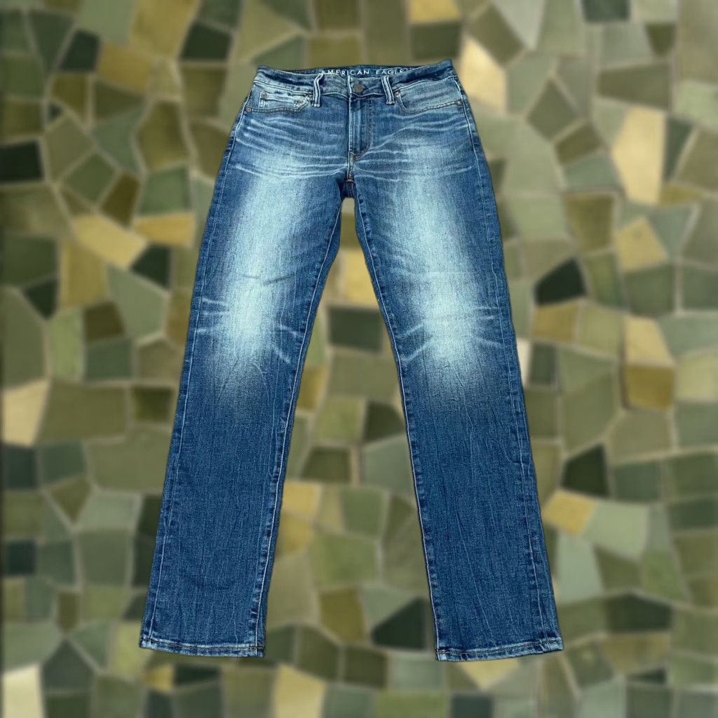 American Eagle Outfitters American Eagle Jeans Mens 30x32 Slim Staright Blue Next Level AirFlex Faded Size US 30 / EU 46 - 1 Thumbnail
