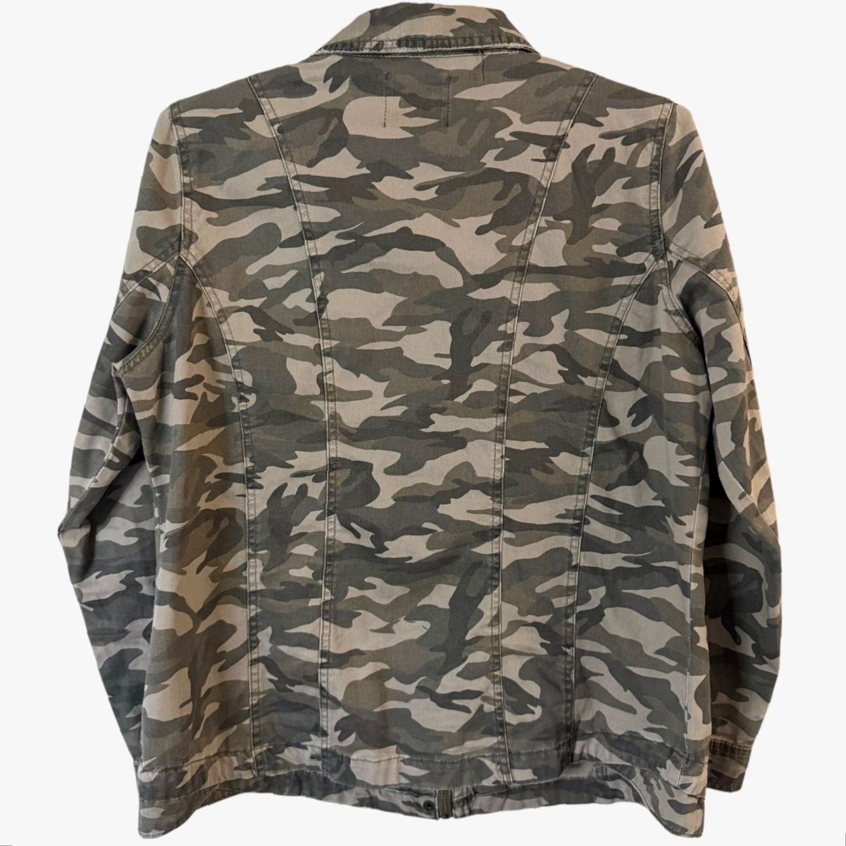 Vintage VINTAGE Mudd Camo Jacket Green Women's XL Military Grunge Casual Cargo 100% Cotton Size XL / US 12-14 / IT 48-50 - 4 Thumbnail