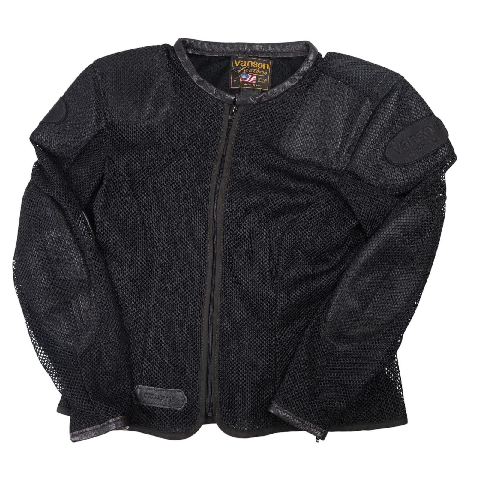 Vintage Vanson Leathers Mesh Armor Padded Riding Jacket