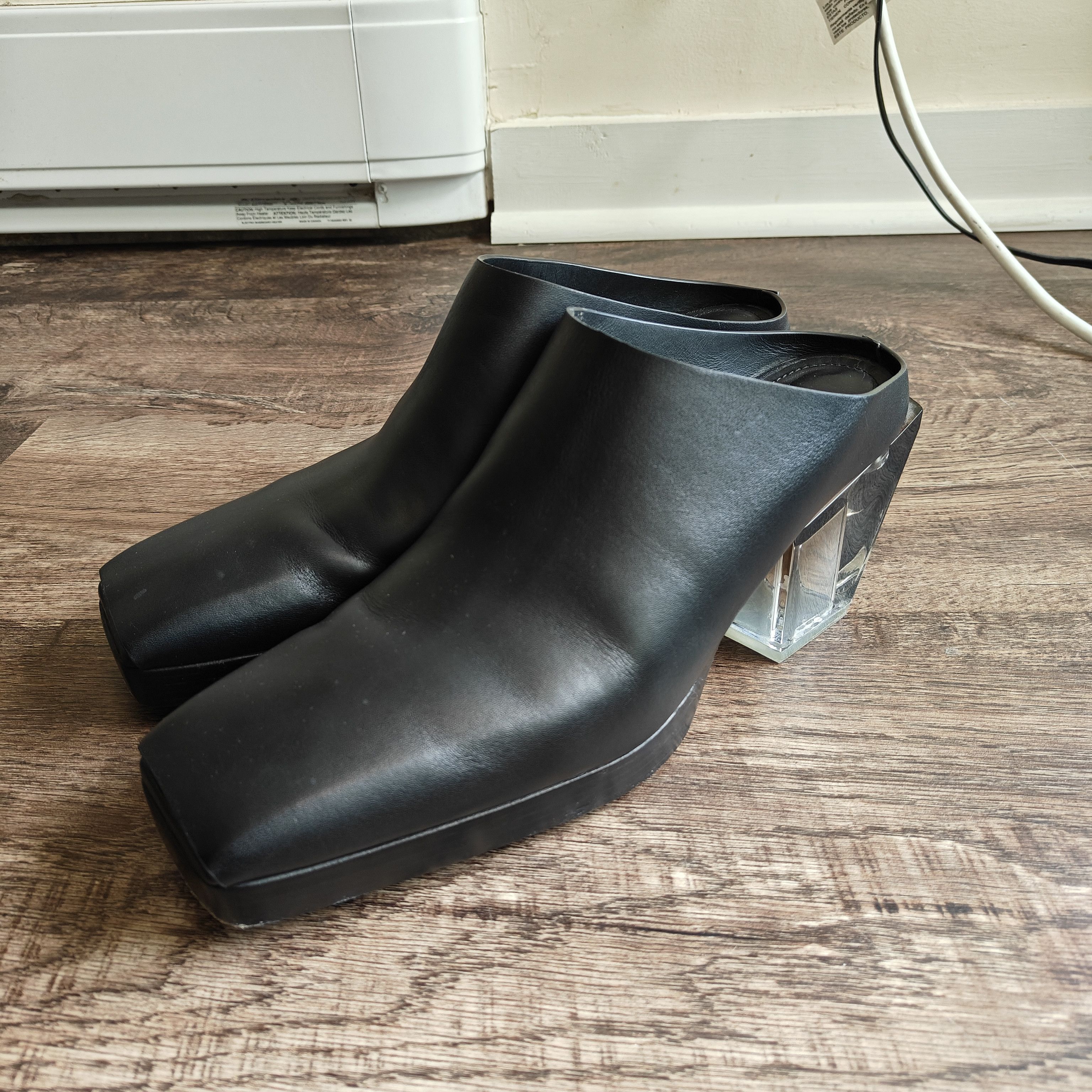 Rick Owens Rick Owens Black Leather Padded Granola Slides 