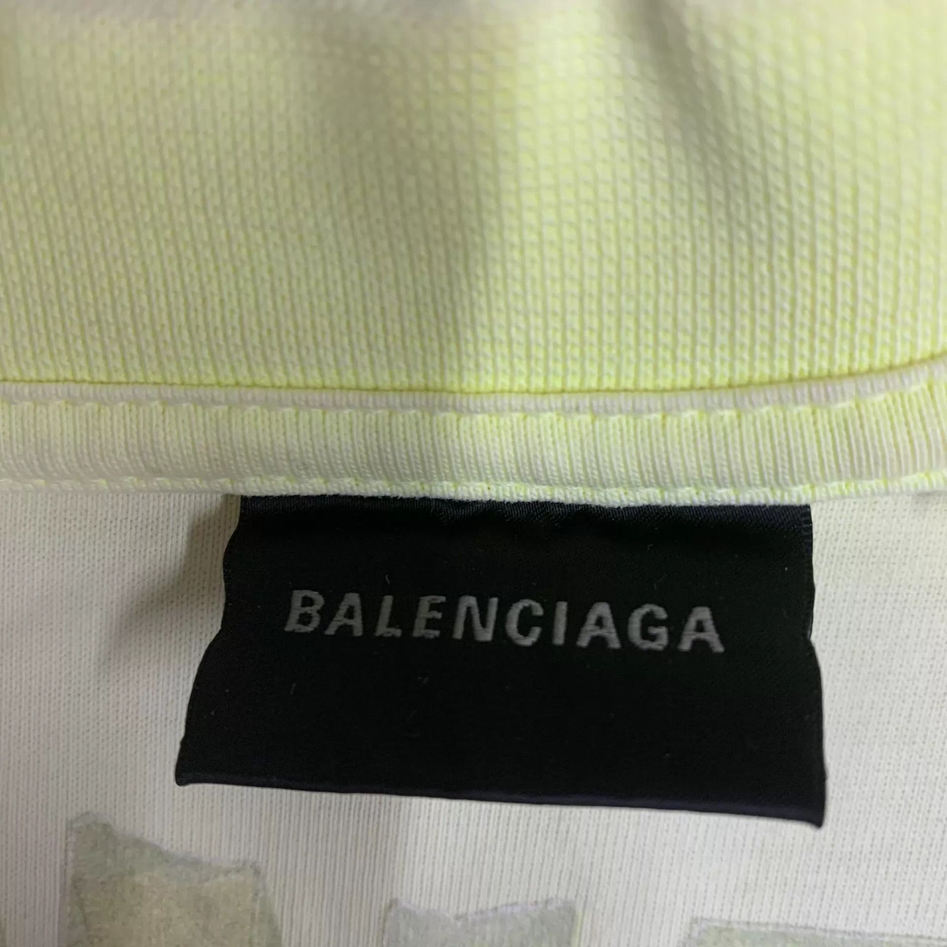 Balenciaga Balenciaga Neon Yellow Tape Distressed Holes Tee S Size US S / EU 44-46 / 1 - 4 Thumbnail