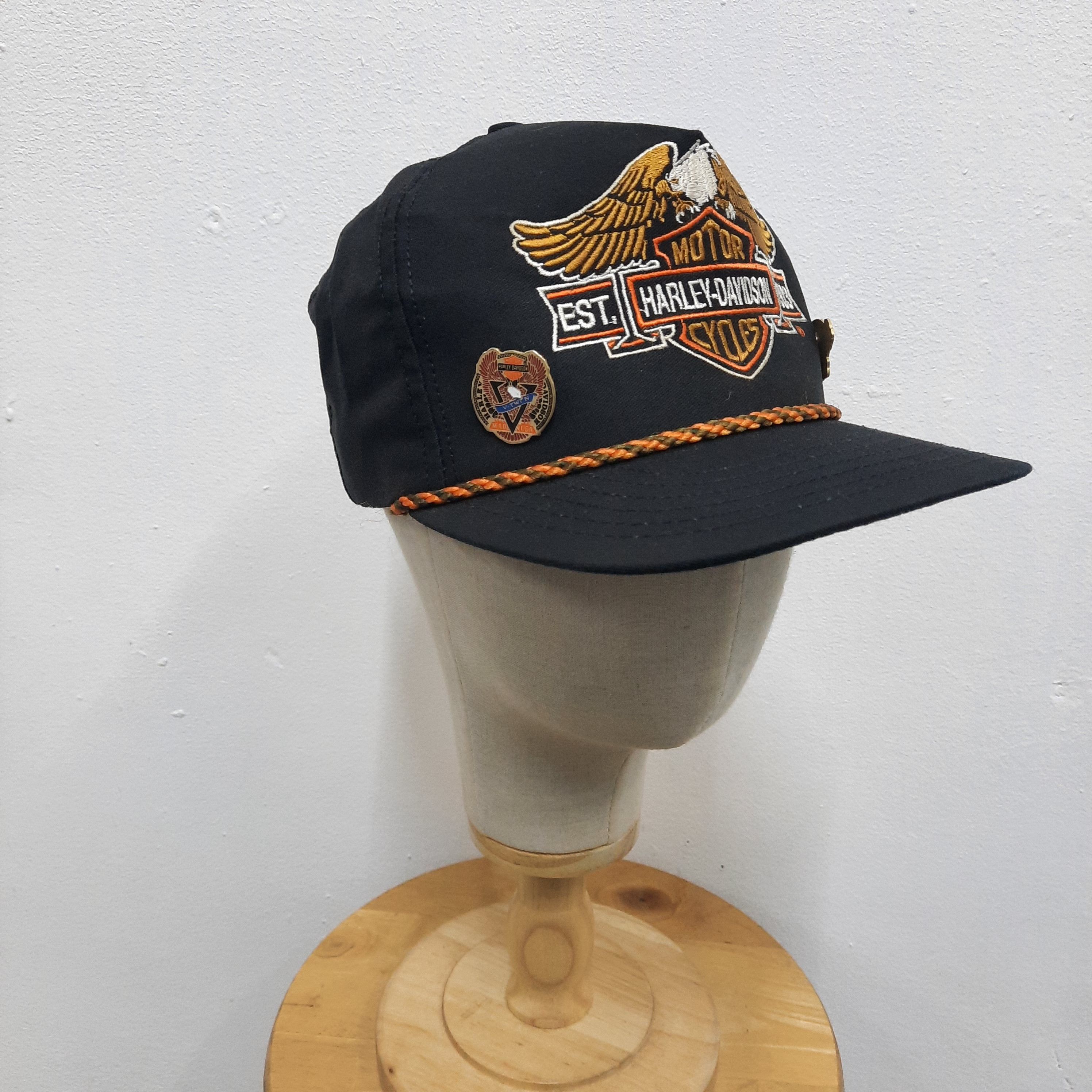 Harley Davidson Rare💥 Vintage 70s harley davidson motorcycle embroidery cap Size ONE SIZE - 4 Thumbnail