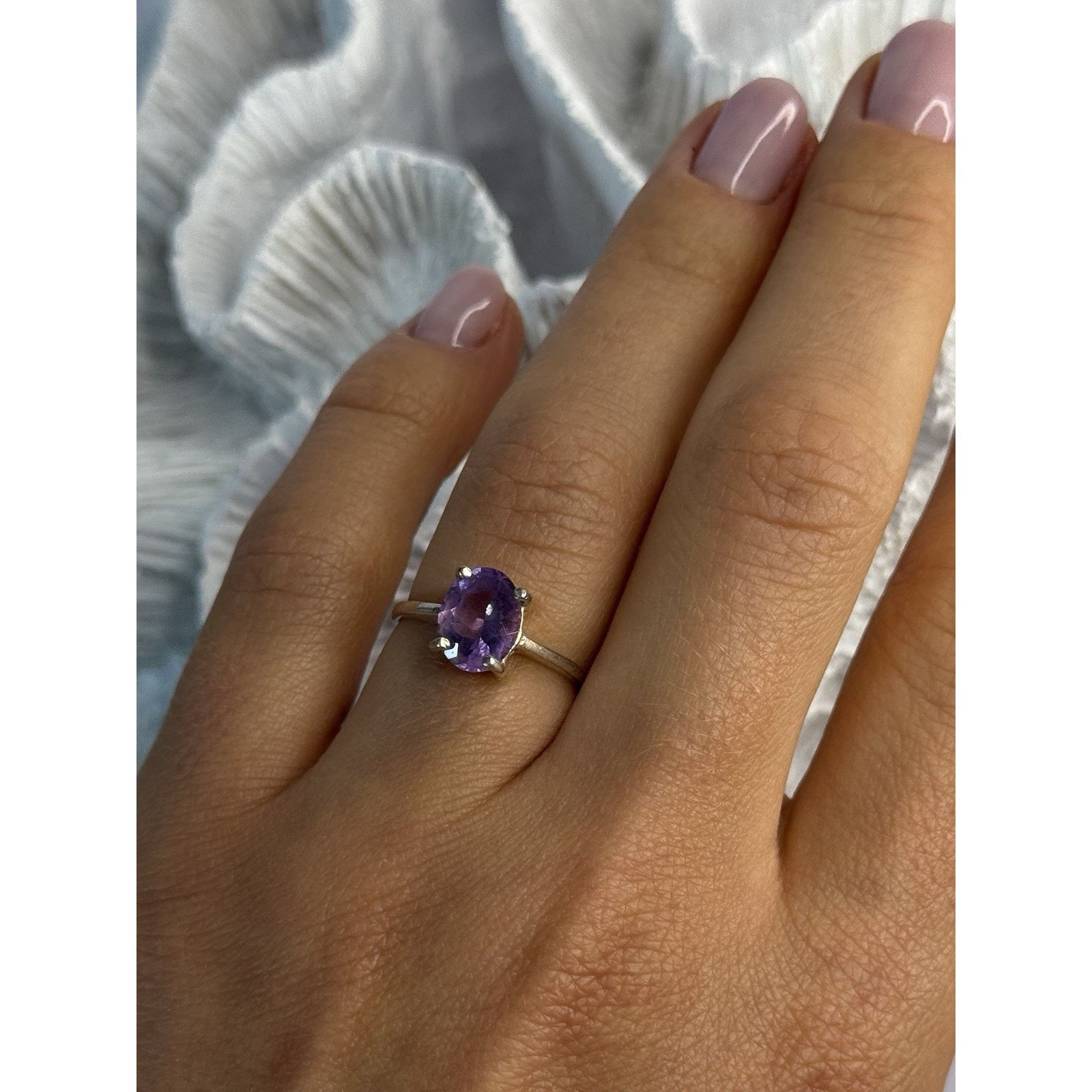 Jewelry 925 STERLING SILVER AMETHYST RING SIZE 6.5 Size ONE SIZE - 8 Thumbnail