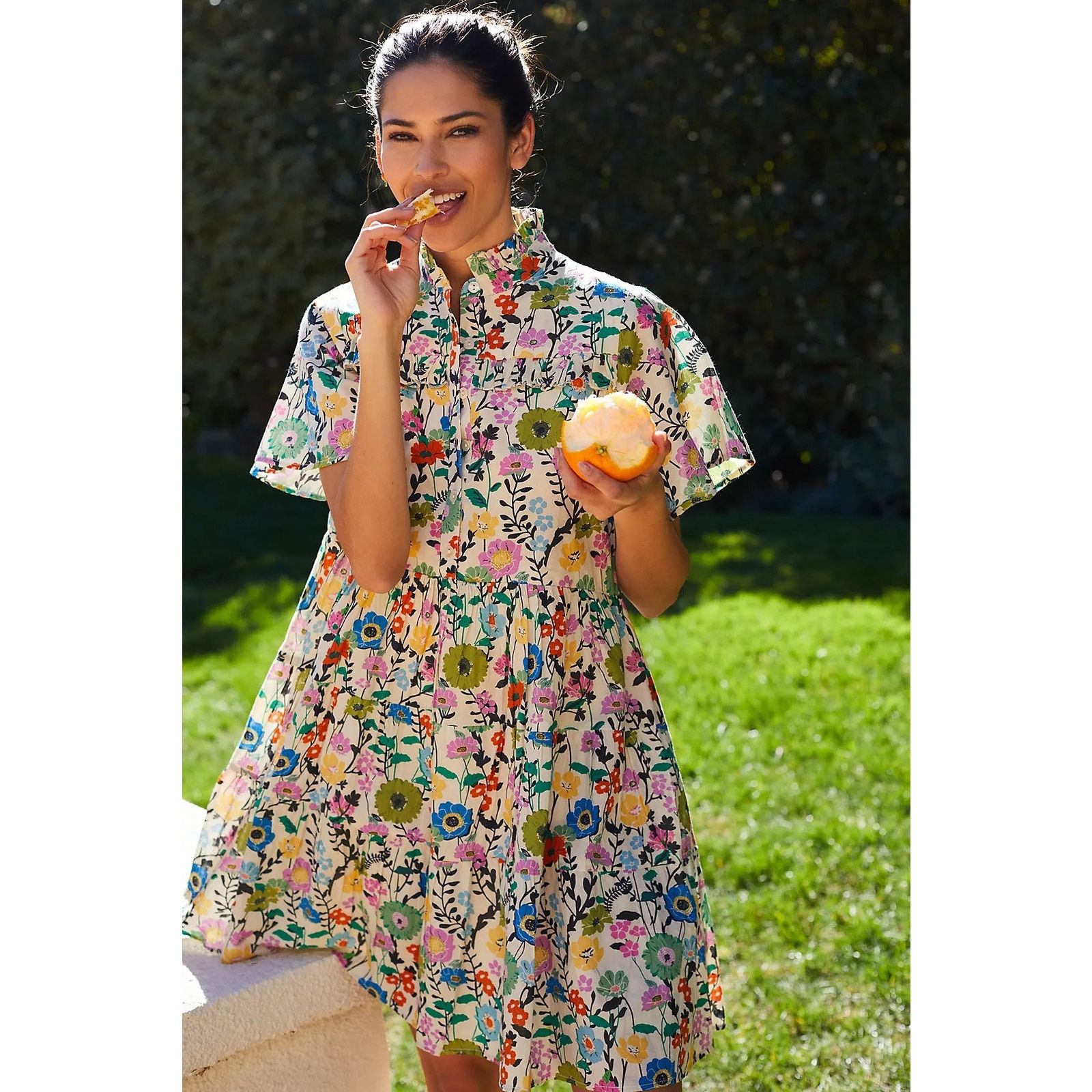Anthropologie Anthropologie Ro's Garden Vibeka Ruffled Mini Shirt Dress Size XS / US 0-2 / IT 36-38 - 11 Thumbnail
