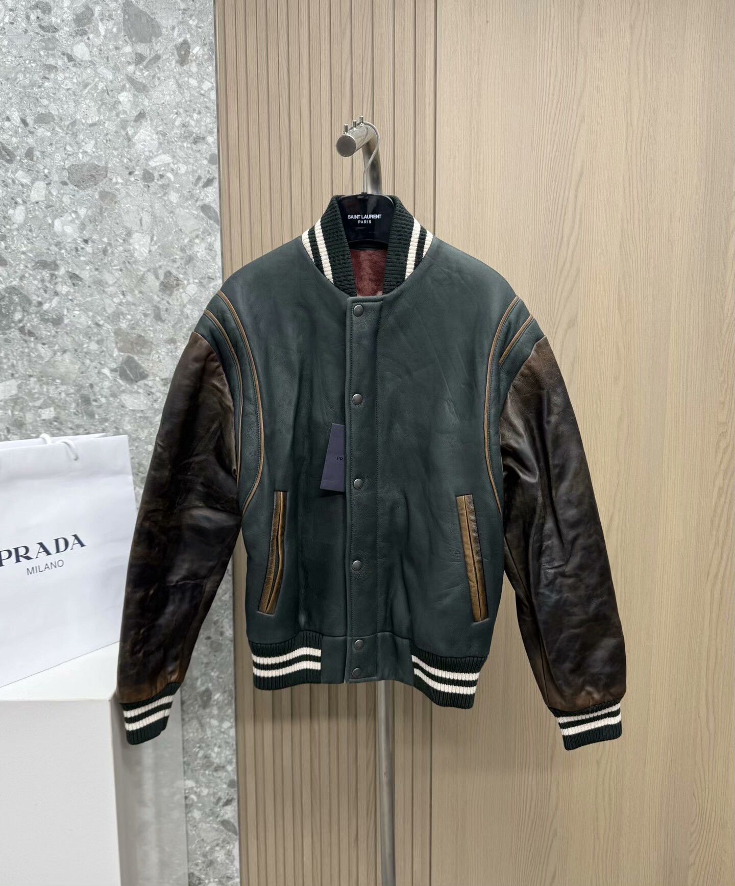 Prada Prada Retro Fur Baseball Jacket Size US M / EU 48-50 / 2 - 1 Thumbnail