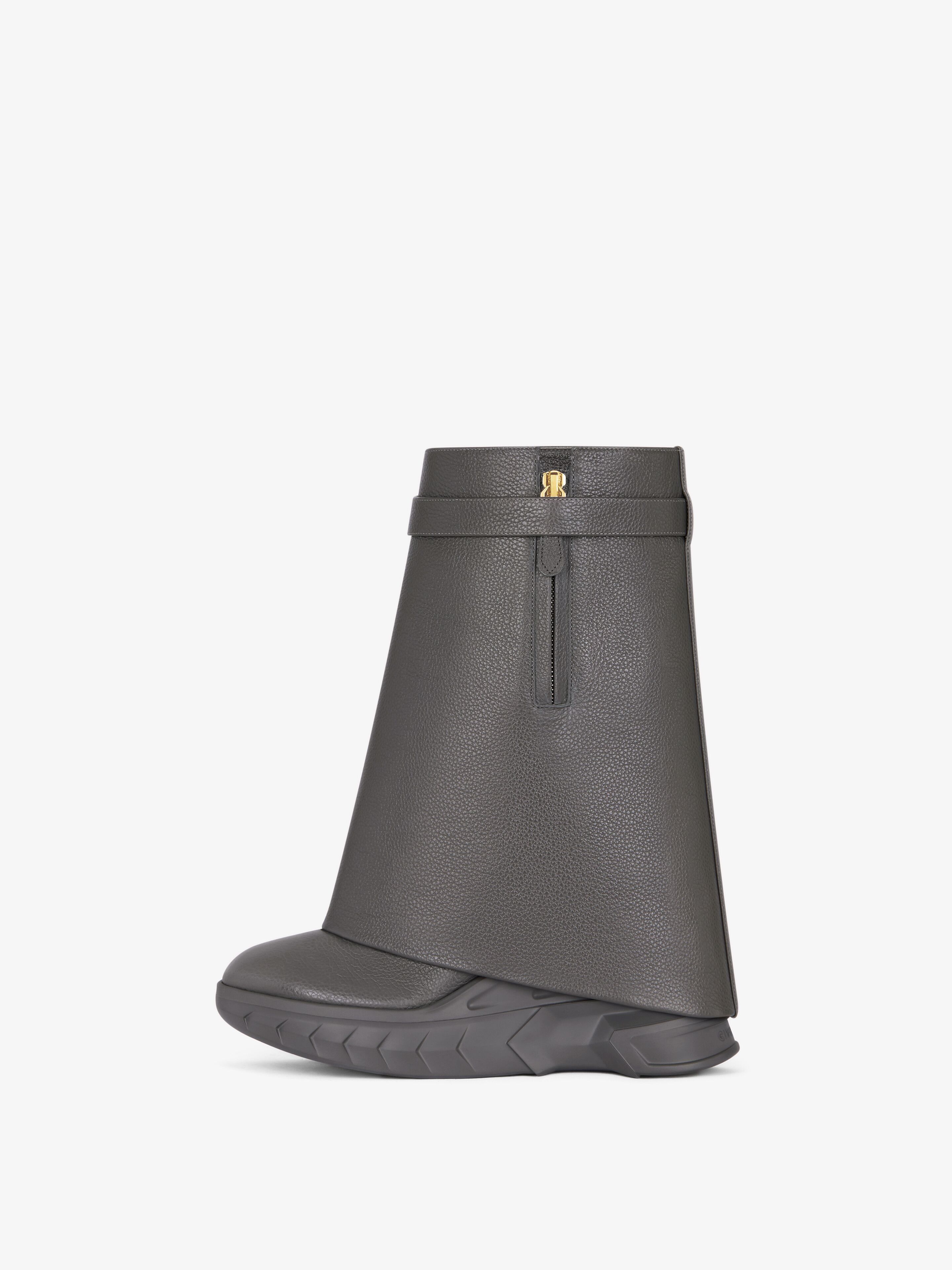 Givenchy o1srvl11e0525 Shark Lock Ankle Boots Biker Low Wedge Size US 7 / IT 37 - 5 Thumbnail