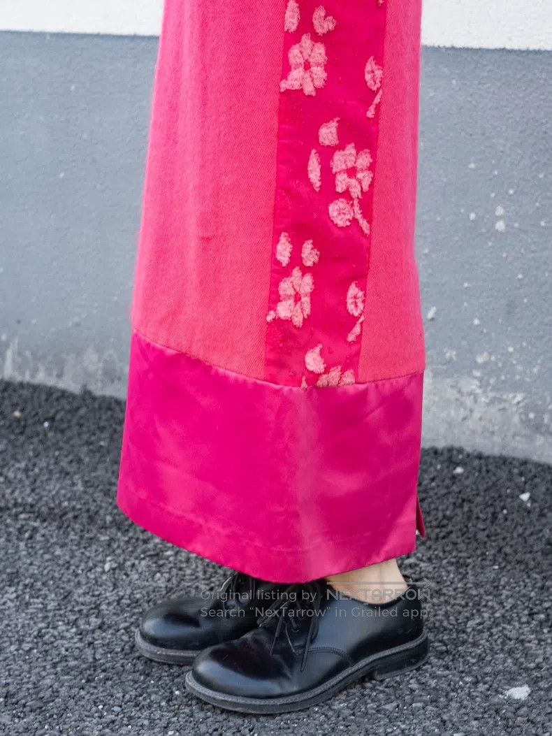 Comme des Garcons Comme Des Garcons size M Pink Mixed Material Long Skirt Size 23" - 5 Thumbnail