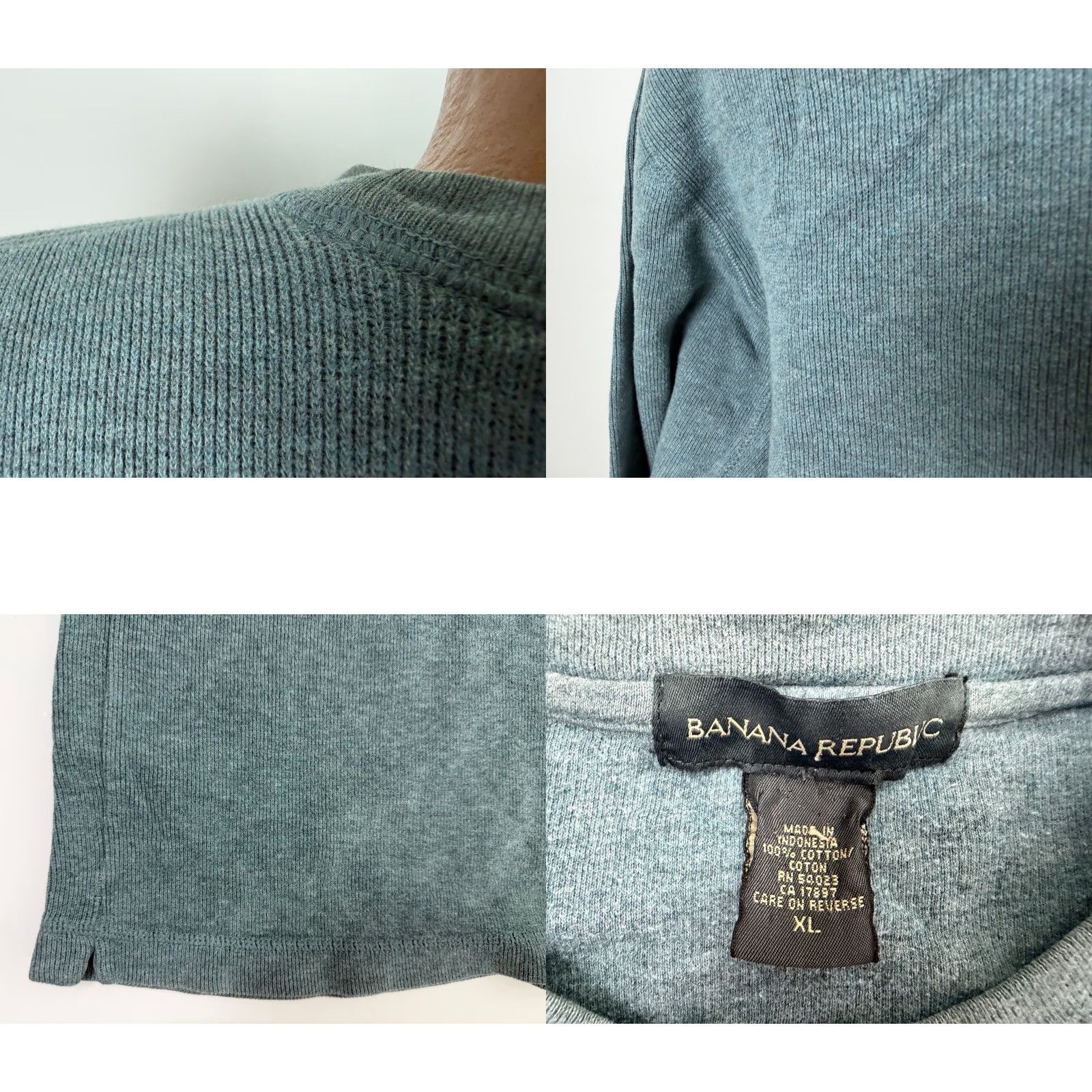 Banana Republic VINTAGE Banana Republic Shirt Men XL Heavyweight Blue Cotton 2000s 2000-2009 Crew Neck Long Sleeve Modern Grunge Hipster Preppy Mens Size US XL / EU 56 / 4 - 8 Thumbnail